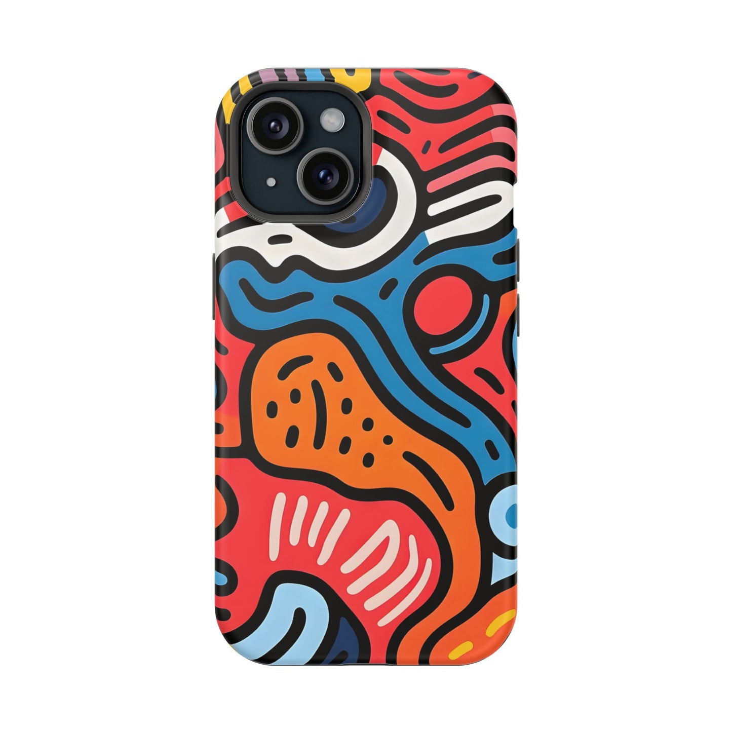 Bold Abstract Doodle Phone Case – MagSafe Compatible for iPhone & Samsung Galaxy