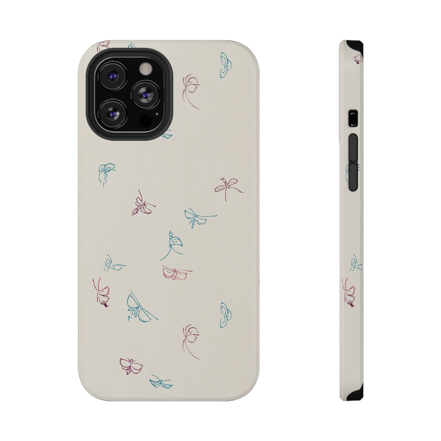 Minimalist Butterfly Sketch Phone Case – MagSafe Compatible for iPhone & Samsung Galaxy