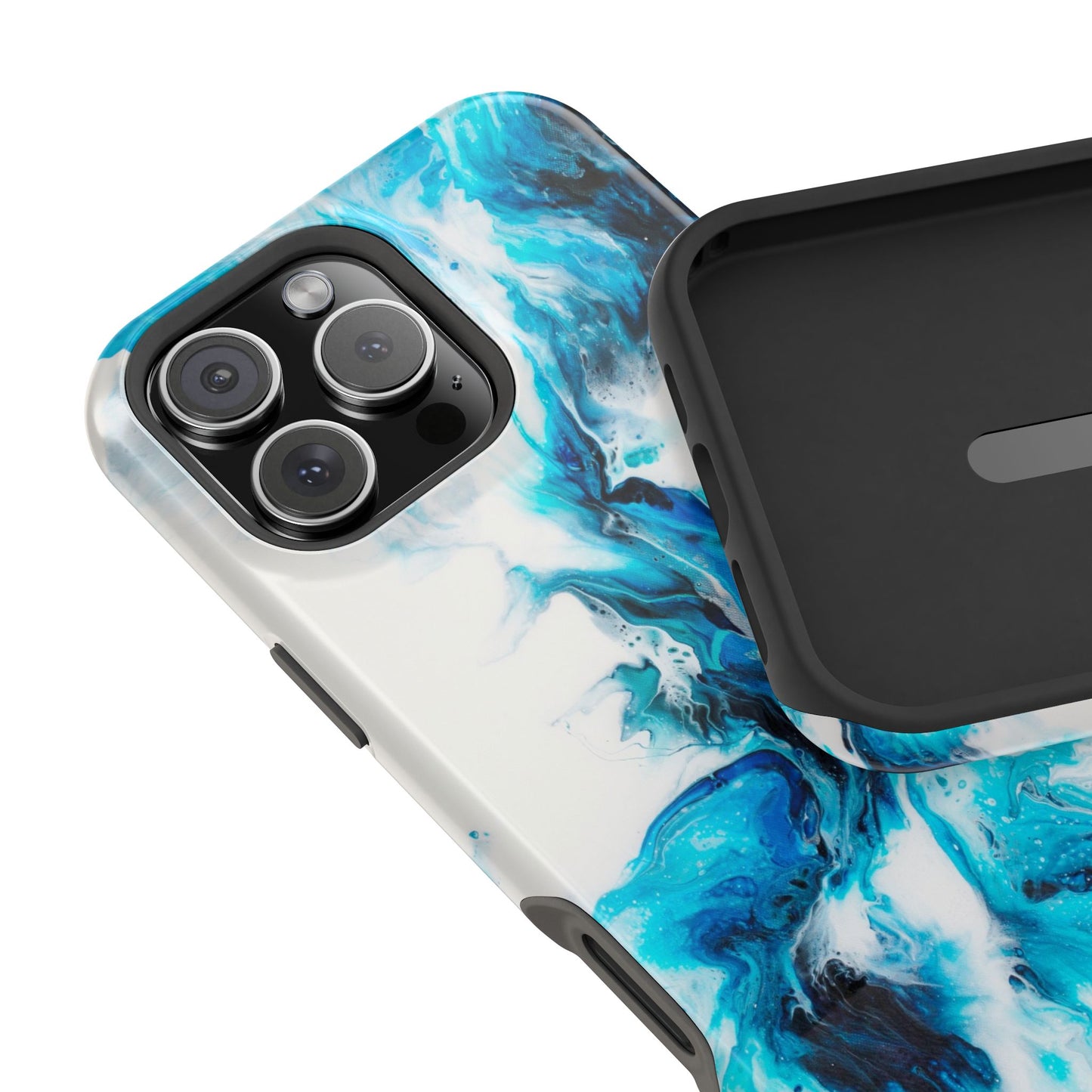 Electric Blue Splash Marble Phone Case – MagSafe Compatible for iPhone & Samsung Galaxy