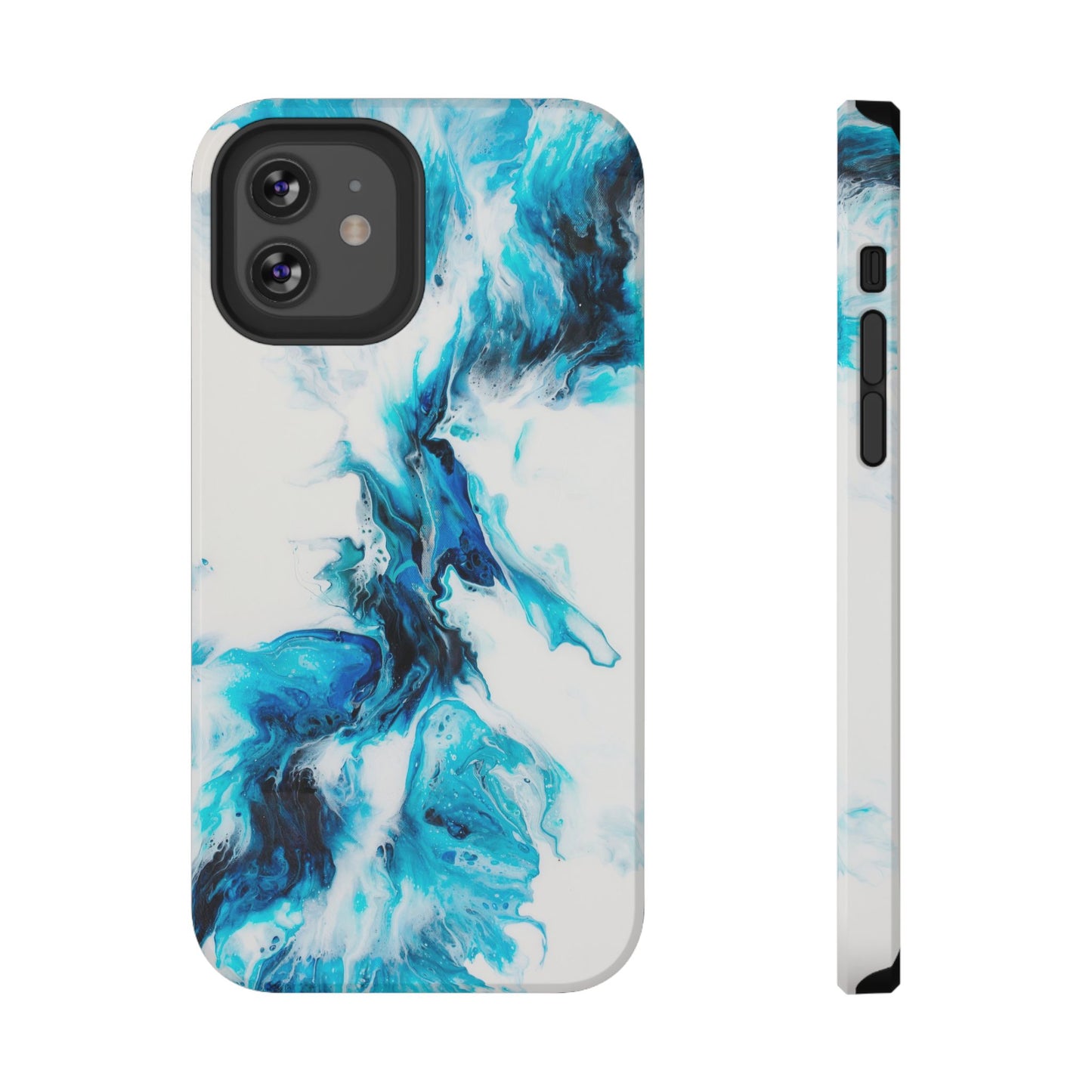 Electric Blue Splash Marble Phone Case – MagSafe Compatible for iPhone & Samsung Galaxy