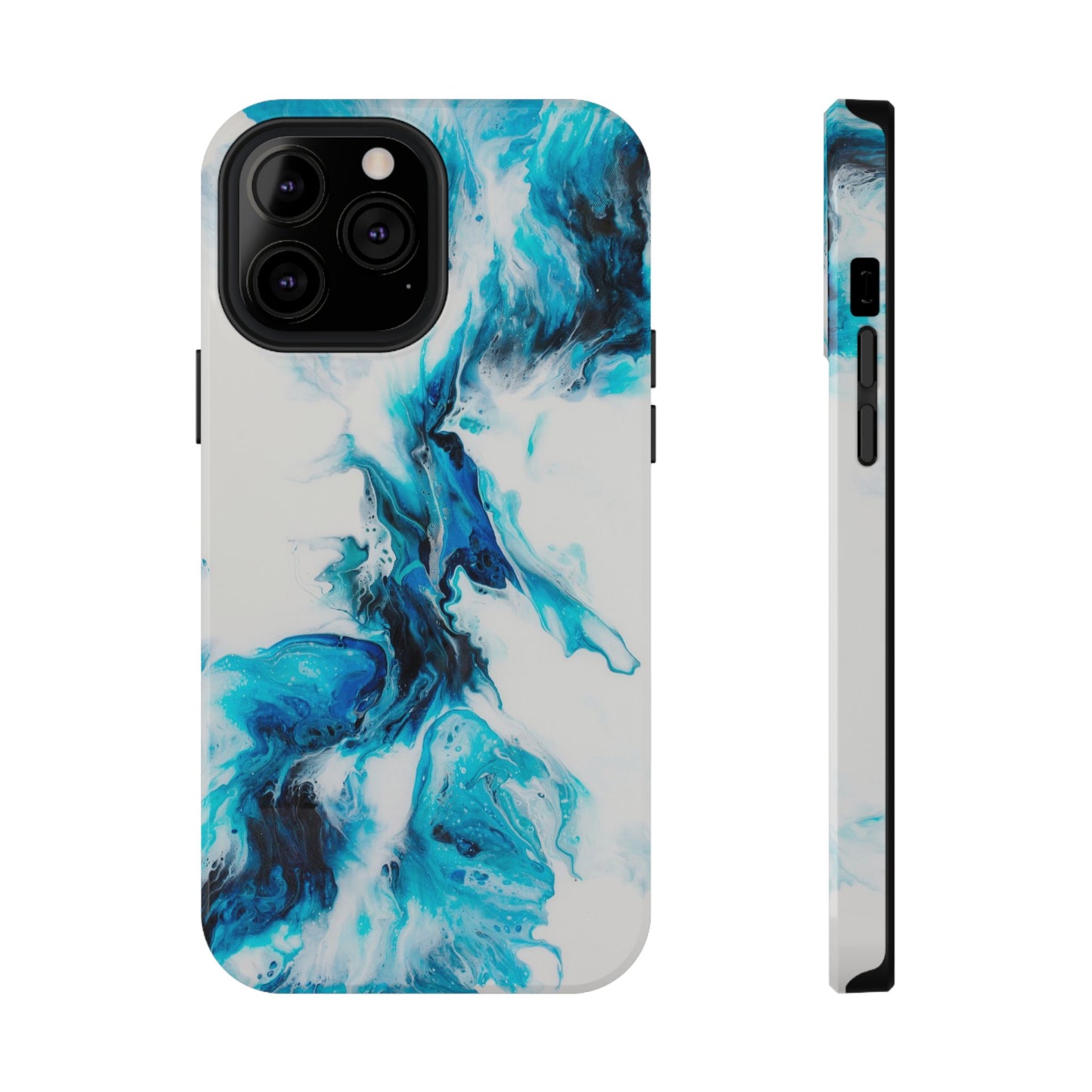 Electric Blue Splash Marble Phone Case – MagSafe Compatible for iPhone & Samsung Galaxy