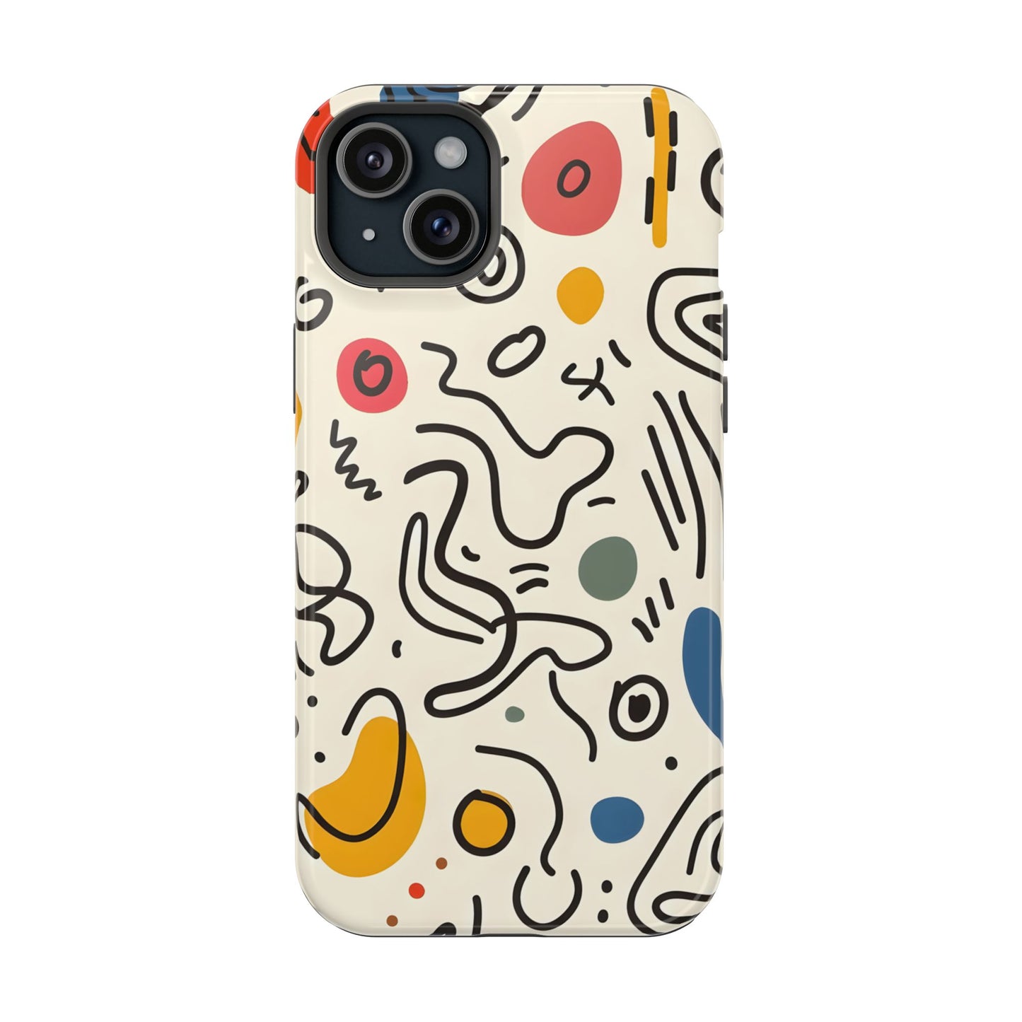 Abstract Doodle Art Phone Case – MagSafe Compatible for iPhone & Samsung Galaxy