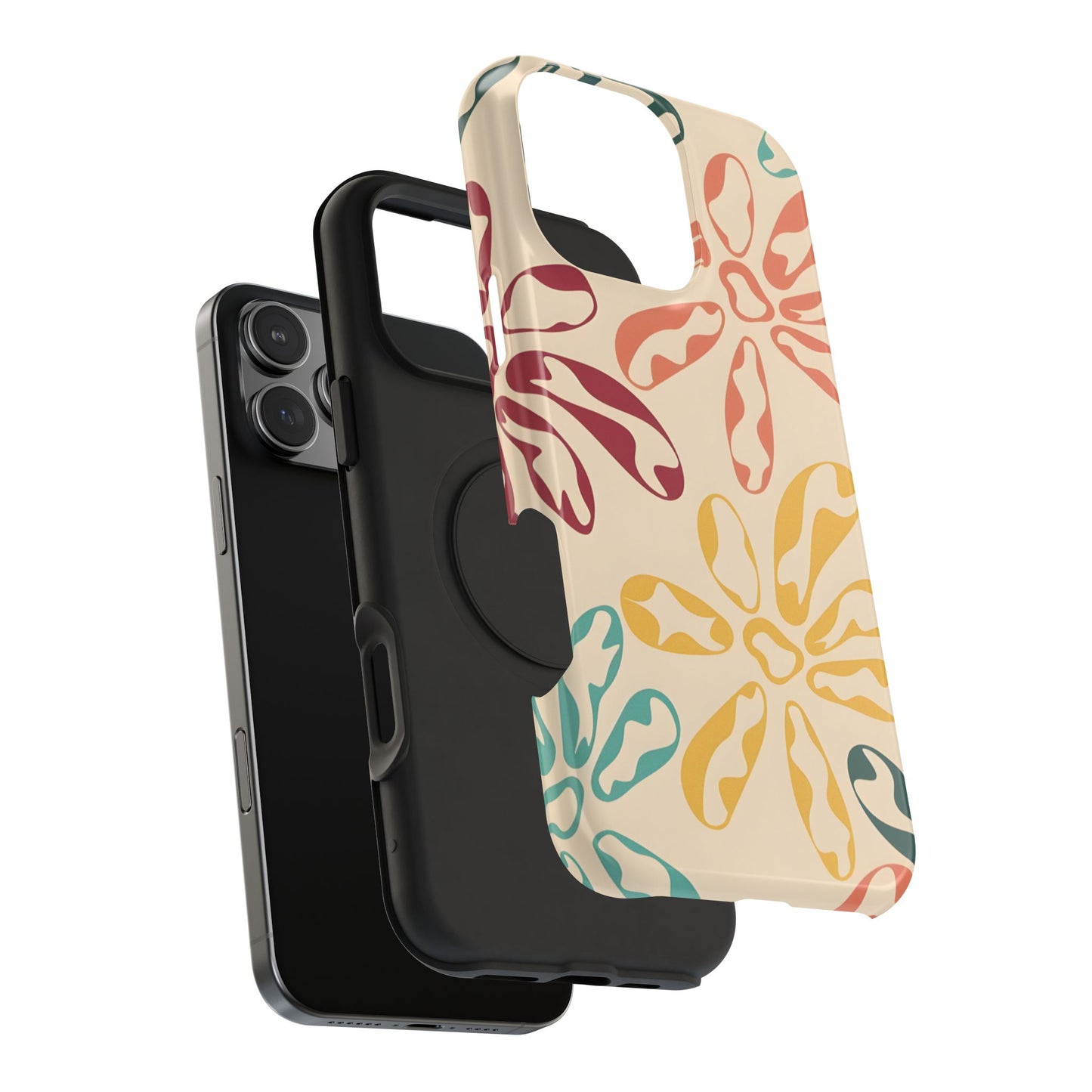 Retro Groovy Floral Phone Case – MagSafe Compatible for iPhone & Samsung Galaxy