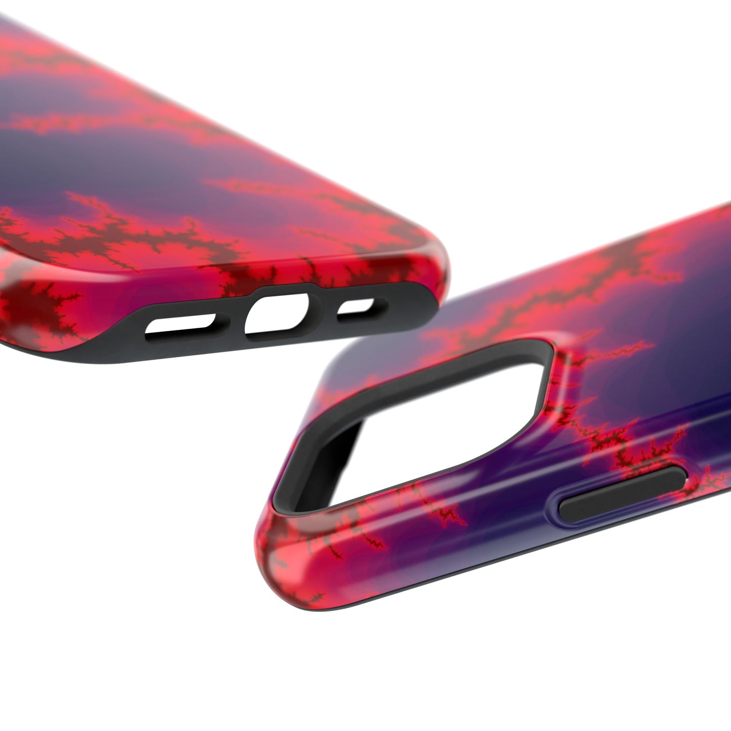Neon Fractal Lightning Phone Case – MagSafe Compatible for iPhone & Samsung Galaxy