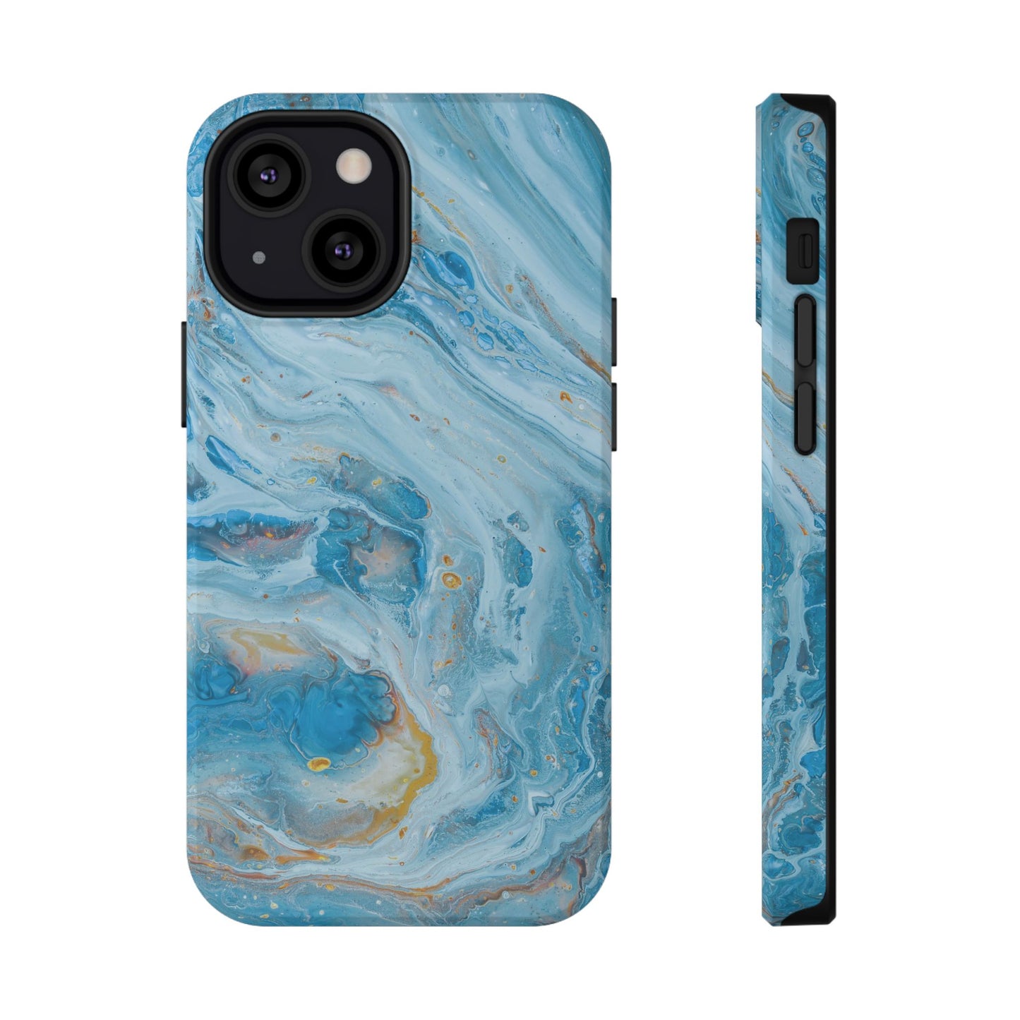 Ocean Swirl Blue Marble Phone Case – MagSafe Compatible for iPhone & Samsung Galaxy