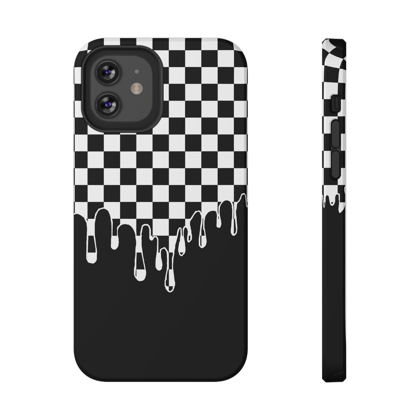 Dripping Checkerboard Phone Case – MagSafe Compatible for iPhone & Samsung Galaxy