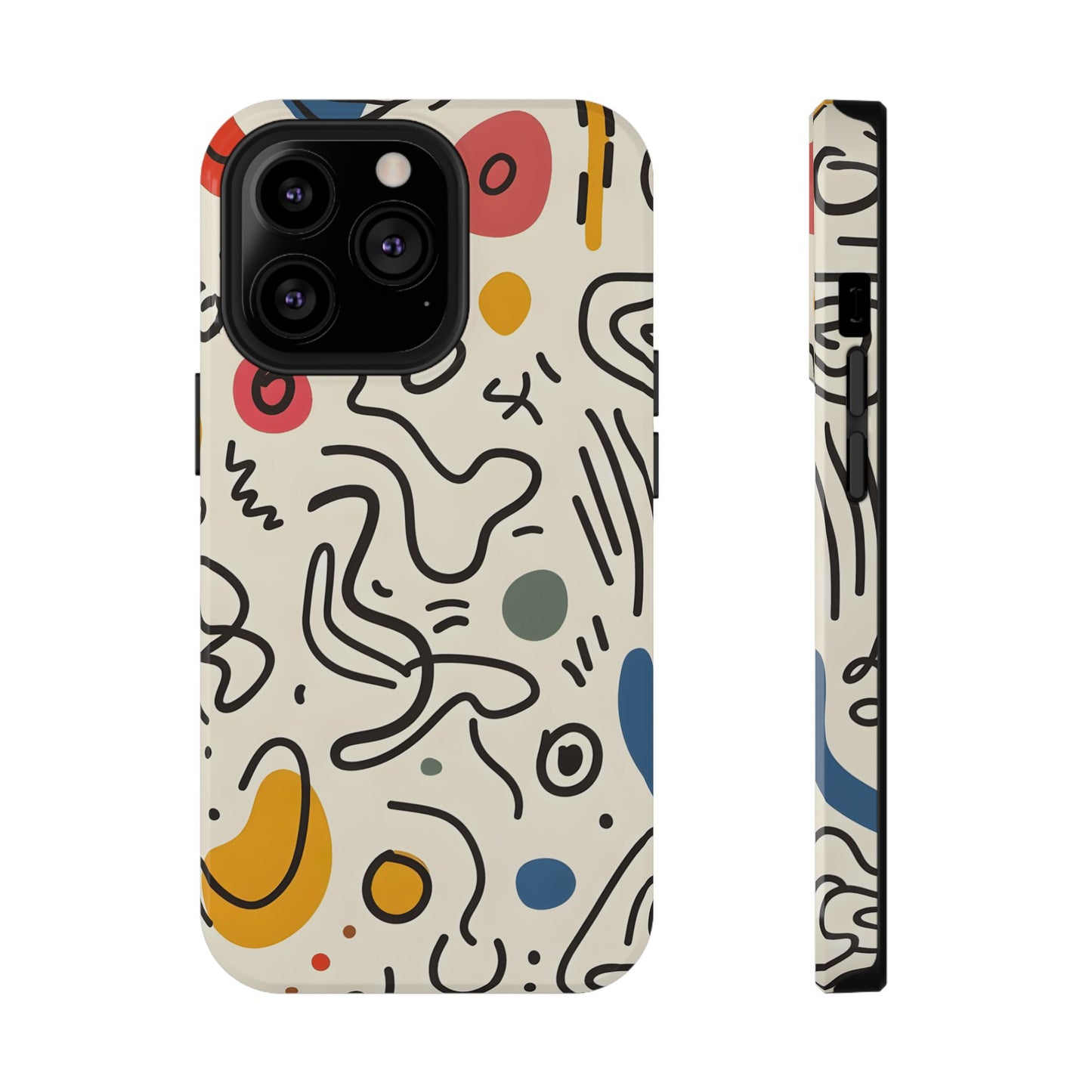 Abstract Doodle Art Phone Case – MagSafe Compatible for iPhone & Samsung Galaxy