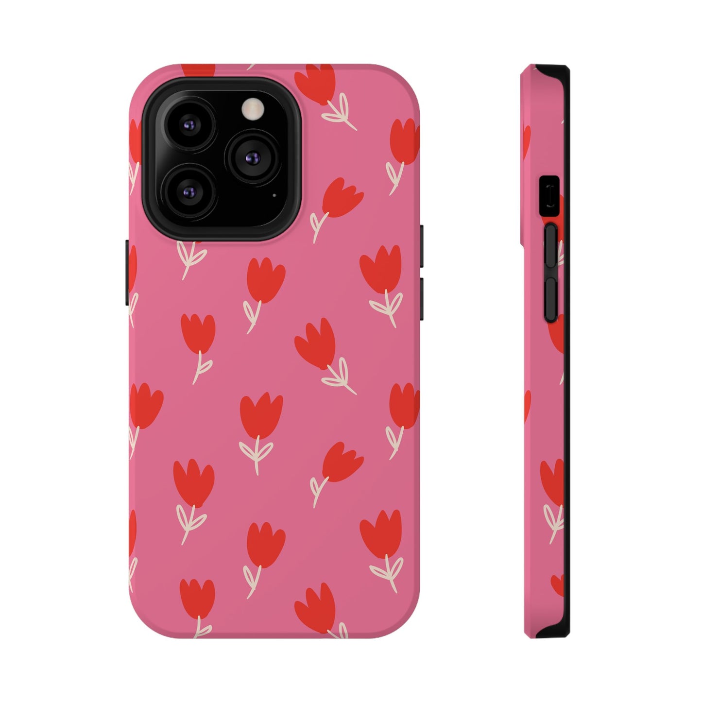 Red Tulip Bloom Phone Case – MagSafe Compatible for iPhone & Samsung Galaxy