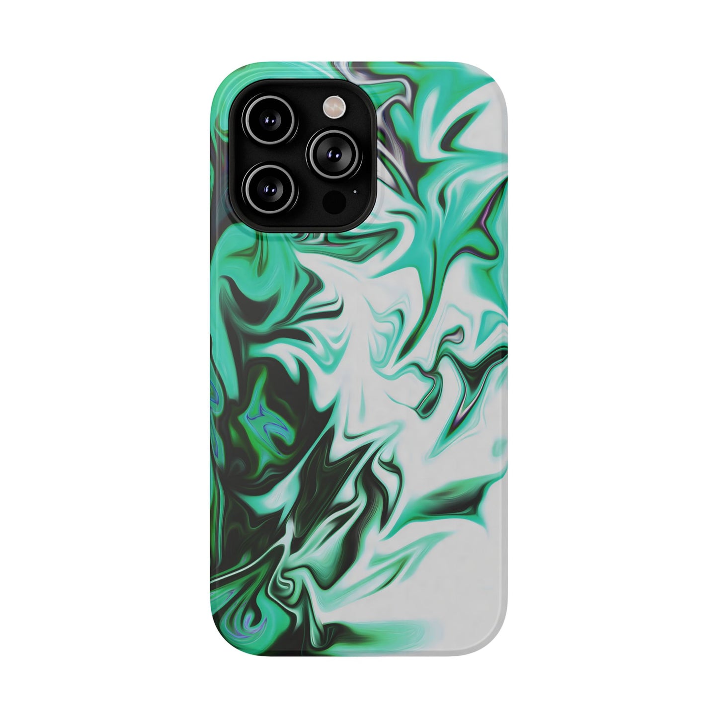 Emerald Green Marble Swirl Phone Case – MagSafe Compatible for iPhone & Samsung Galaxy