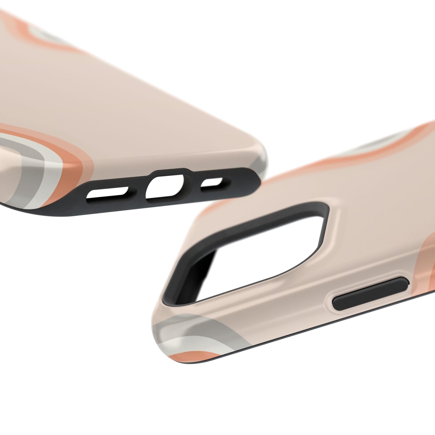 Minimalist Neutral Wavy Phone Case – MagSafe Compatible for iPhone & Samsung Galaxy