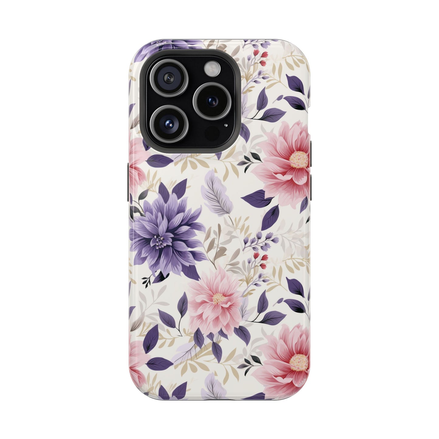 Elegant Vintage Floral Phone Case – MagSafe Compatible for iPhone & Samsung Galaxy