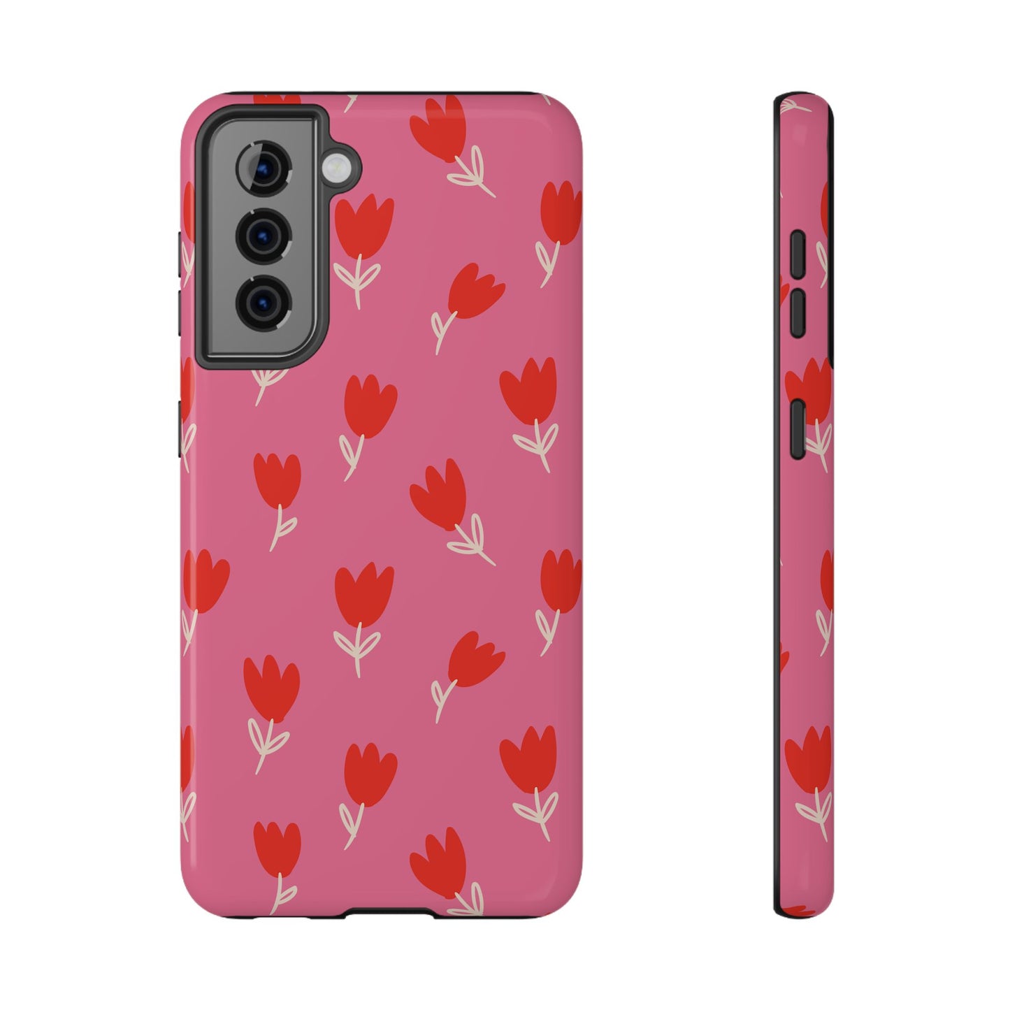 Red Tulip Bloom Phone Case – MagSafe Compatible for iPhone & Samsung Galaxy