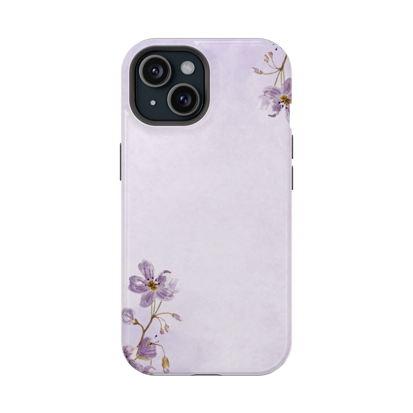Lavender Blossom Minimal Floral Phone Case – MagSafe Compatible for iPhone & Samsung Galaxy