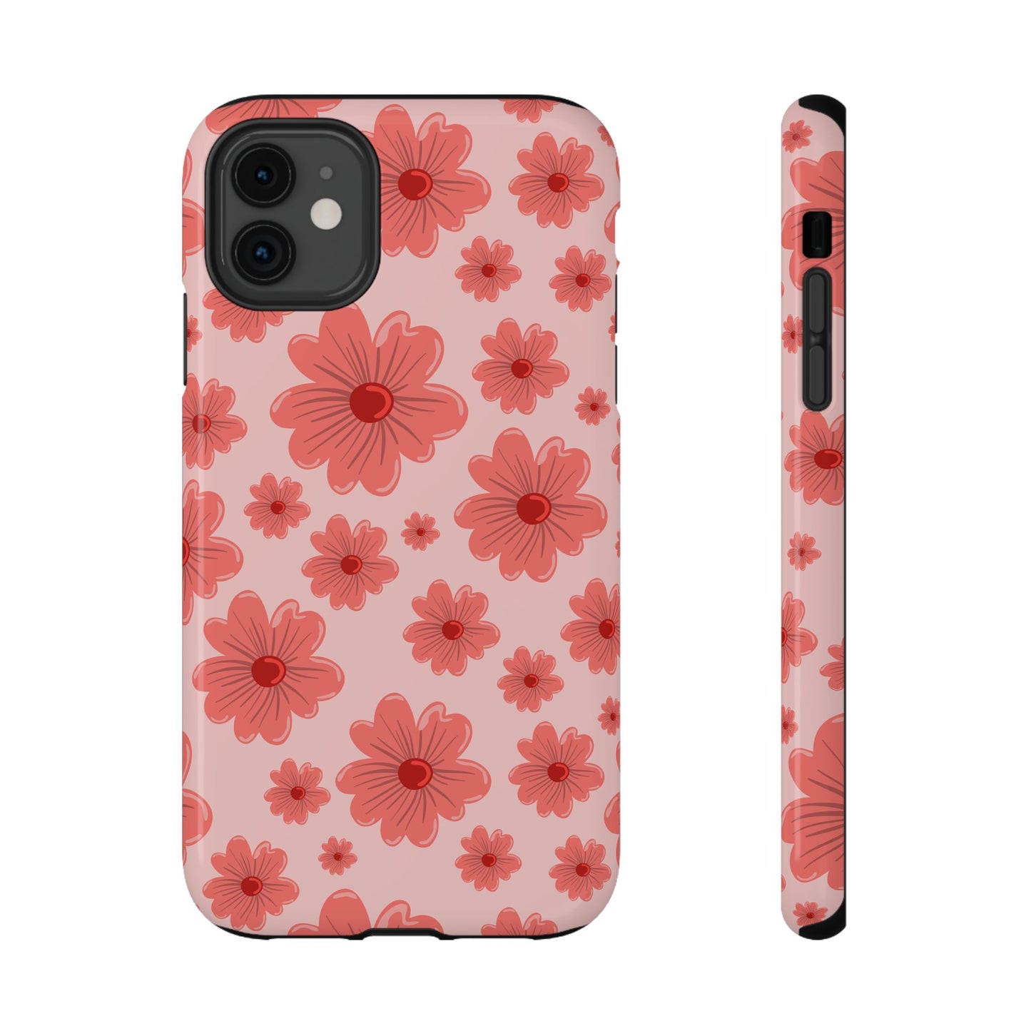 Blush Red Floral Phone Case – MagSafe Compatible for iPhone & Samsung Galaxy