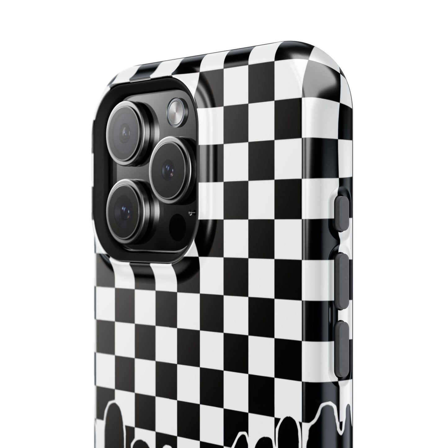 Dripping Checkerboard Phone Case – MagSafe Compatible for iPhone & Samsung Galaxy