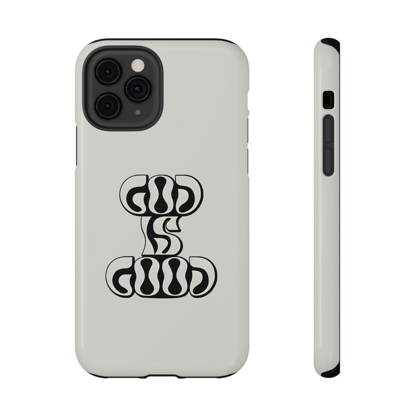 Black & White Bold "God Is Good" Phone Case – MagSafe Compatible for iPhone & Samsung Galaxy
