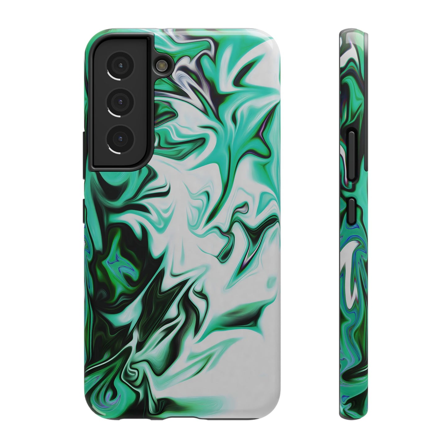 Emerald Green Marble Swirl Phone Case – MagSafe Compatible for iPhone & Samsung Galaxy