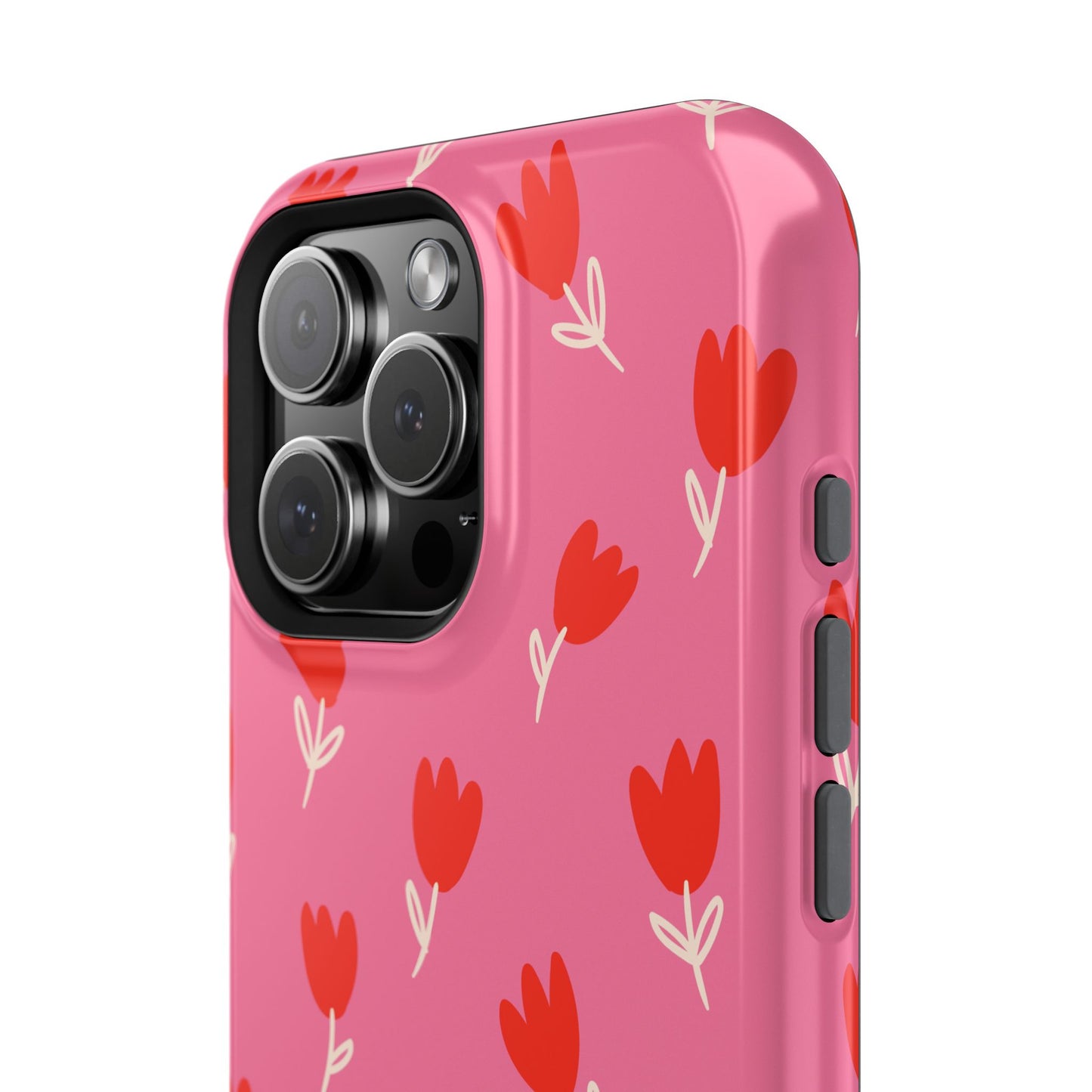 Red Tulip Bloom Phone Case – MagSafe Compatible for iPhone & Samsung Galaxy