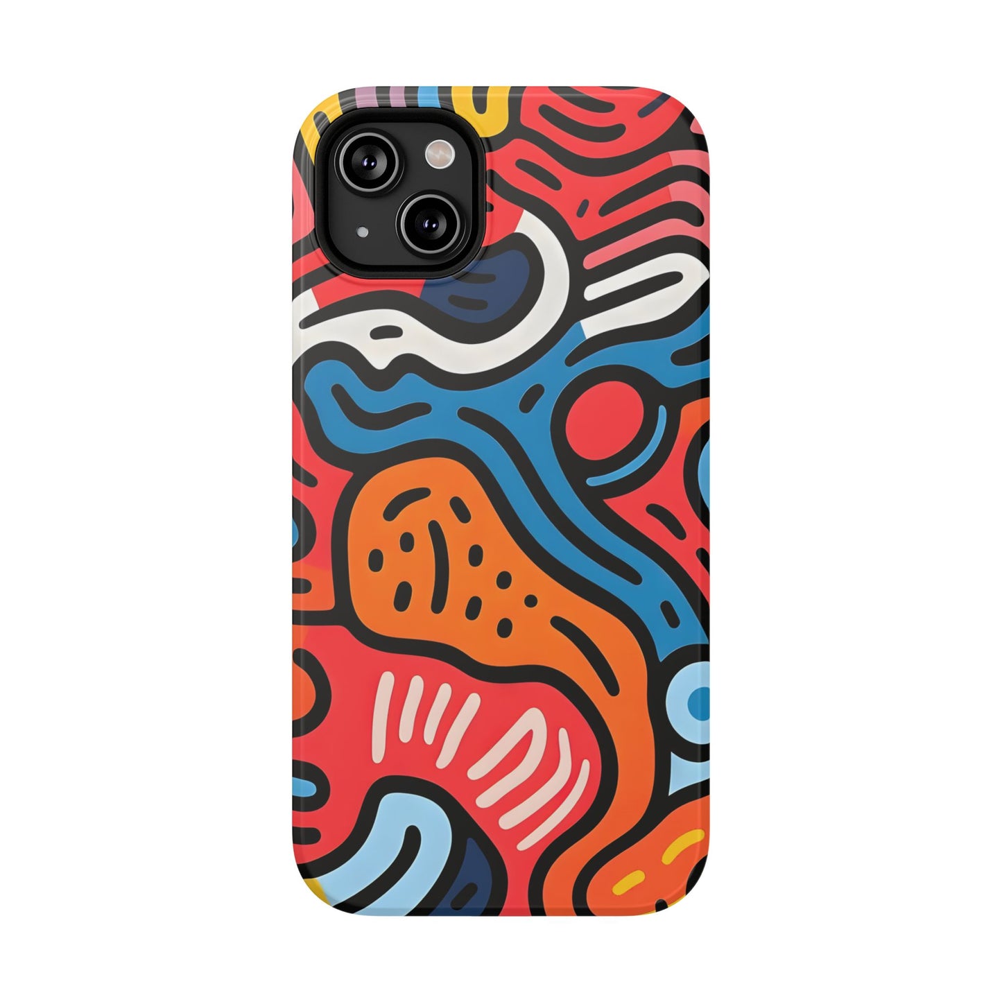 Bold Abstract Doodle Phone Case – MagSafe Compatible for iPhone & Samsung Galaxy