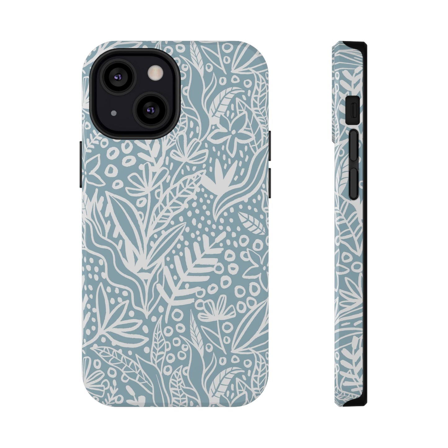 Boho Botanical Doodle Phone Case – MagSafe Compatible for iPhone & Samsung Galaxy
