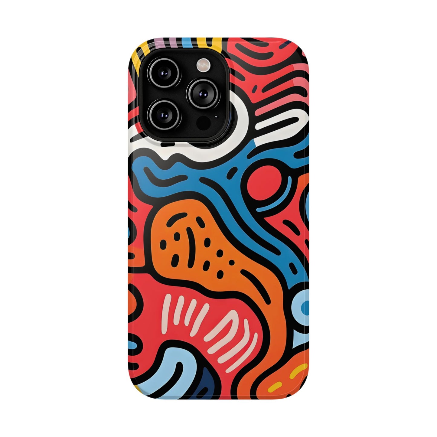 Bold Abstract Doodle Phone Case – MagSafe Compatible for iPhone & Samsung Galaxy