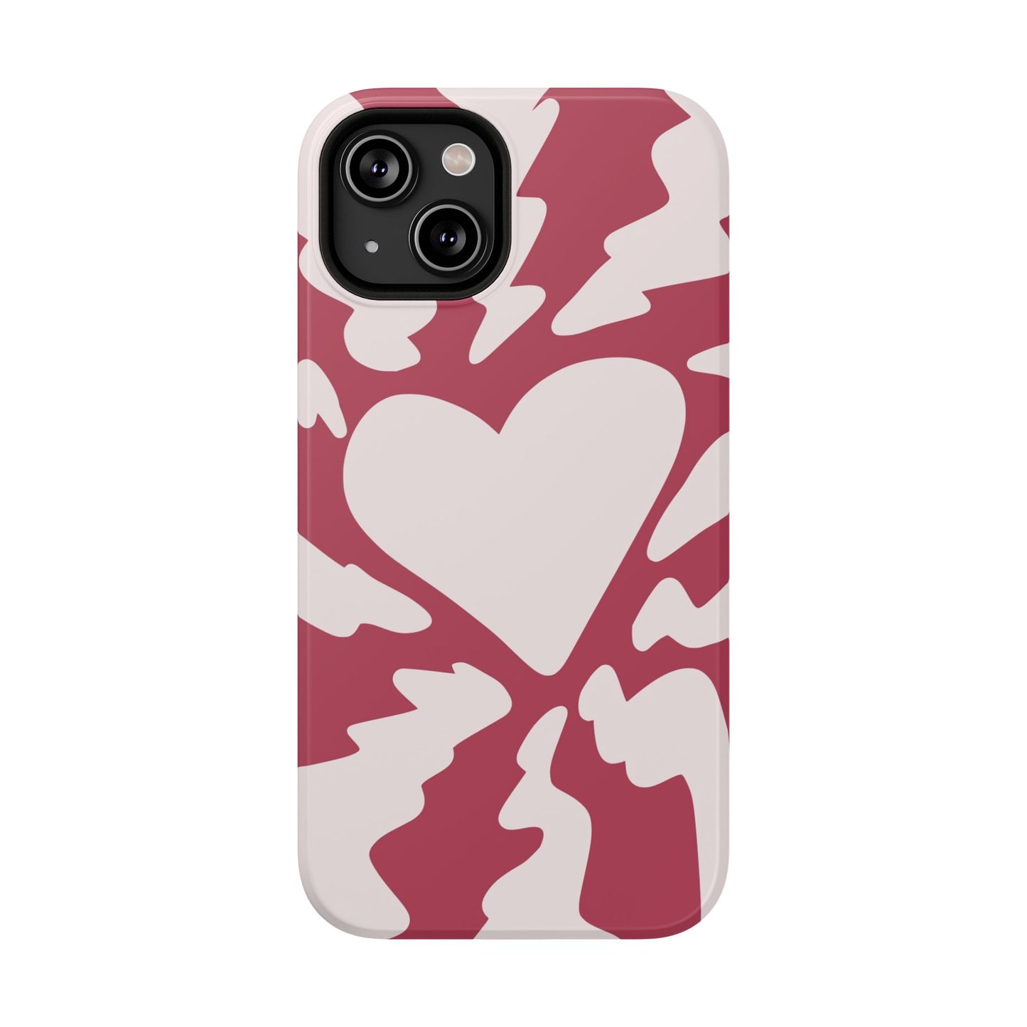 Bold Heartburst Abstract Phone Case – MagSafe Compatible for iPhone & Samsung Galaxy