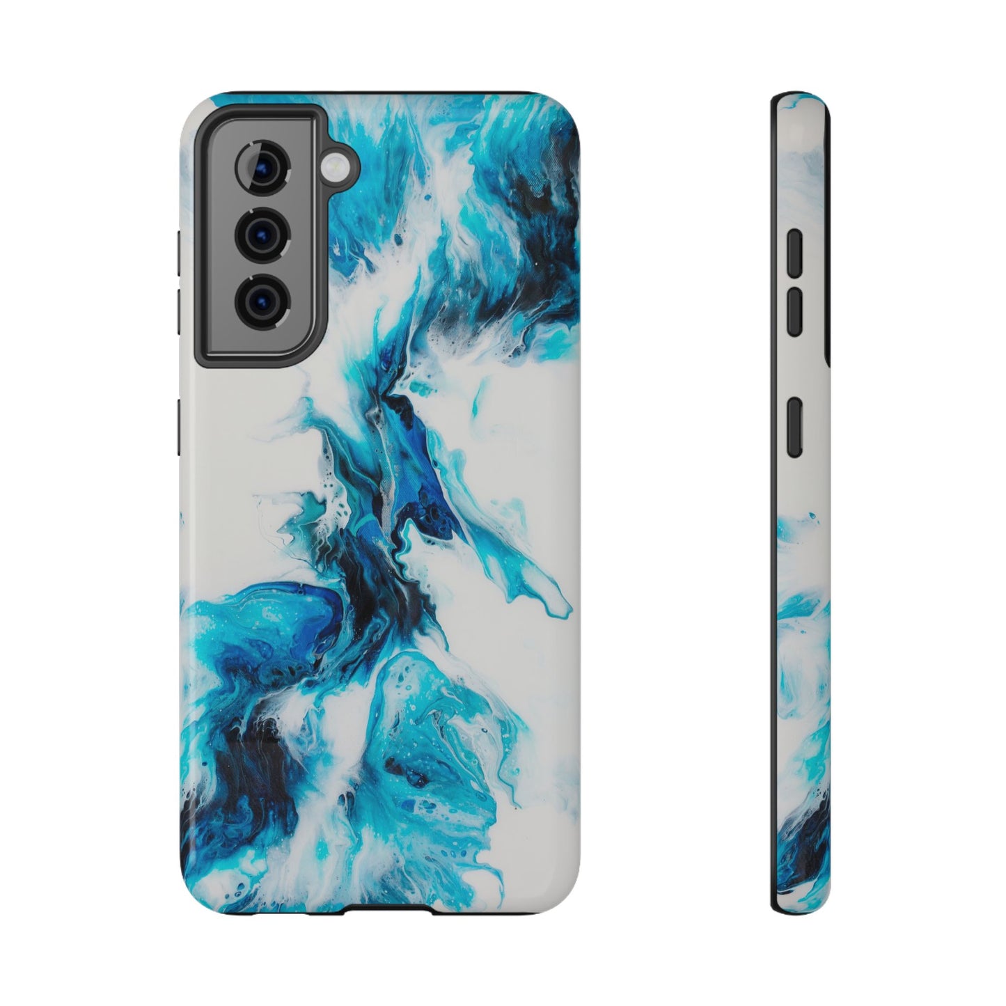 Electric Blue Splash Marble Phone Case – MagSafe Compatible for iPhone & Samsung Galaxy