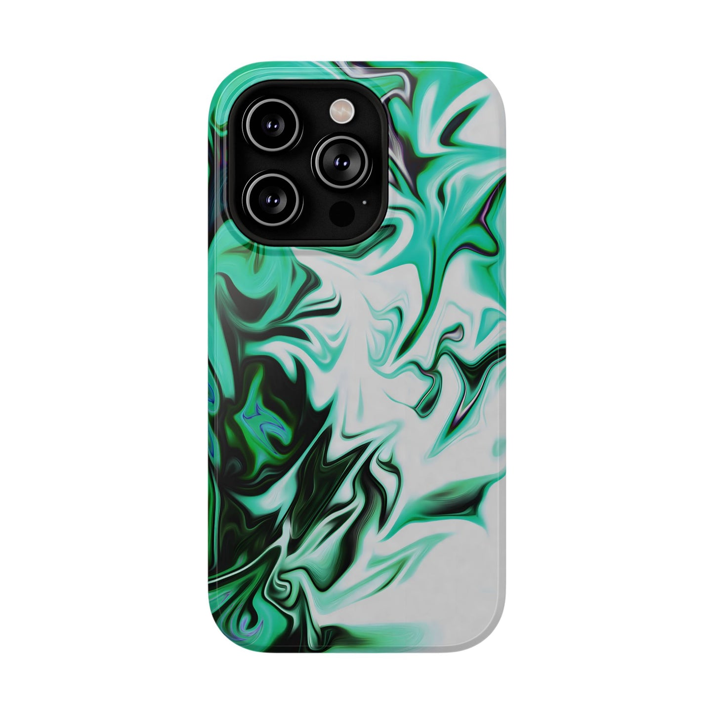 Emerald Green Marble Swirl Phone Case – MagSafe Compatible for iPhone & Samsung Galaxy