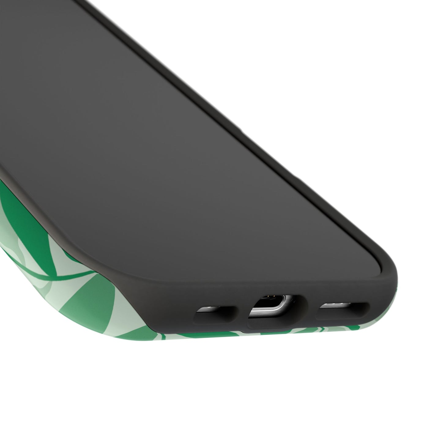 Green Leaf Pattern Phone Case – MagSafe Compatible for iPhone & Samsung Galaxy