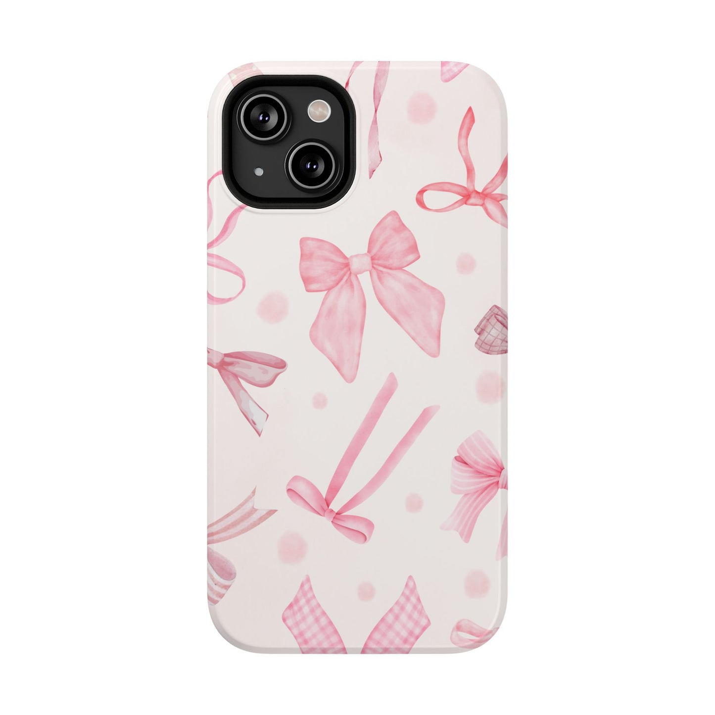 Sweet Pink Bow Coquette Pattern Phone Case – MagSafe Compatible for iPhone & Samsung Galaxy