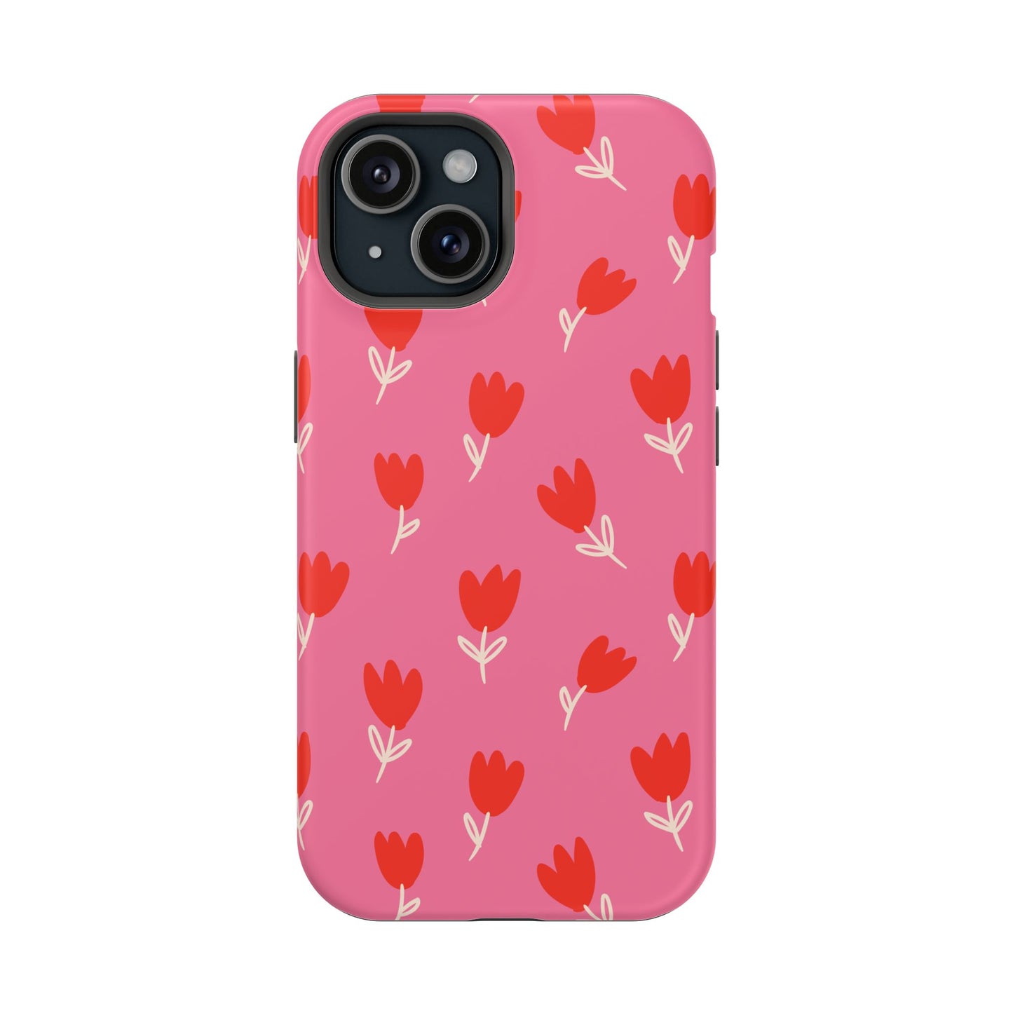 Red Tulip Bloom Phone Case – MagSafe Compatible for iPhone & Samsung Galaxy