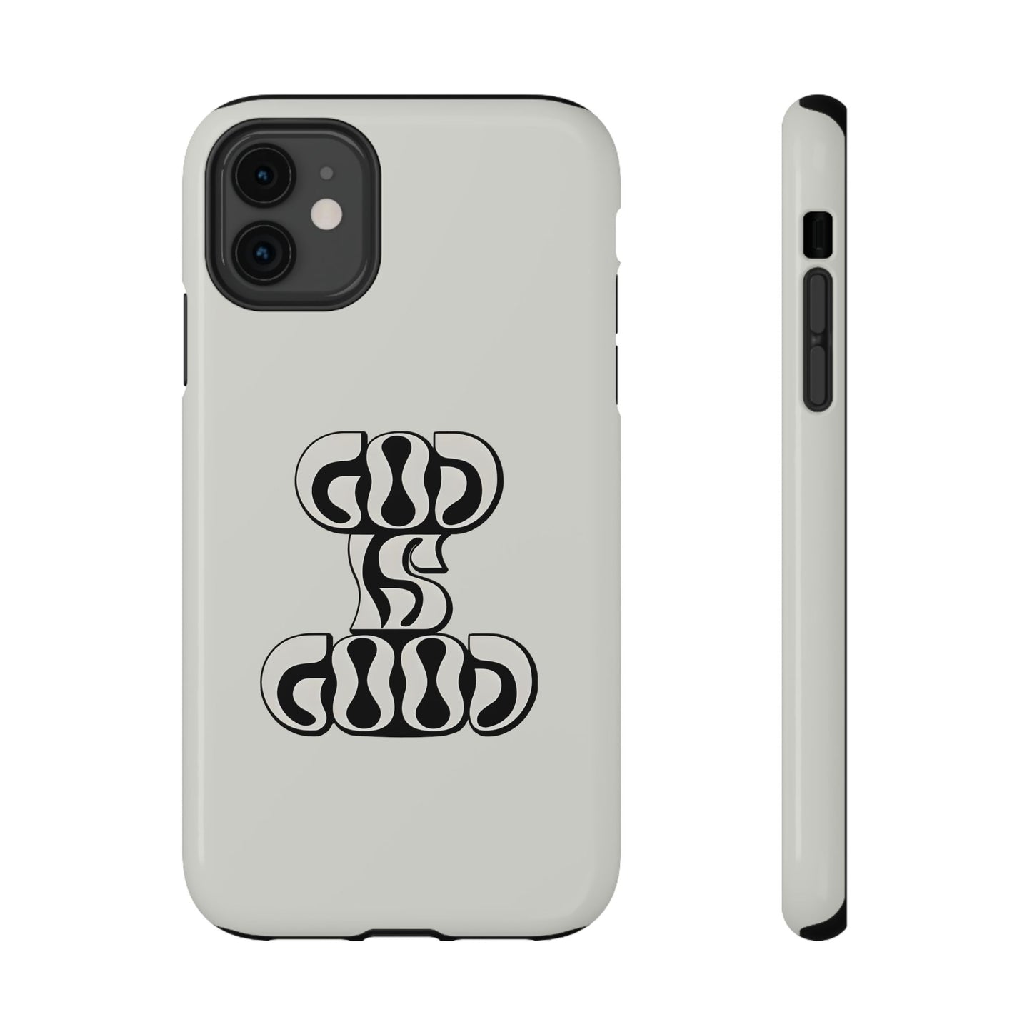 Black & White Bold "God Is Good" Phone Case – MagSafe Compatible for iPhone & Samsung Galaxy