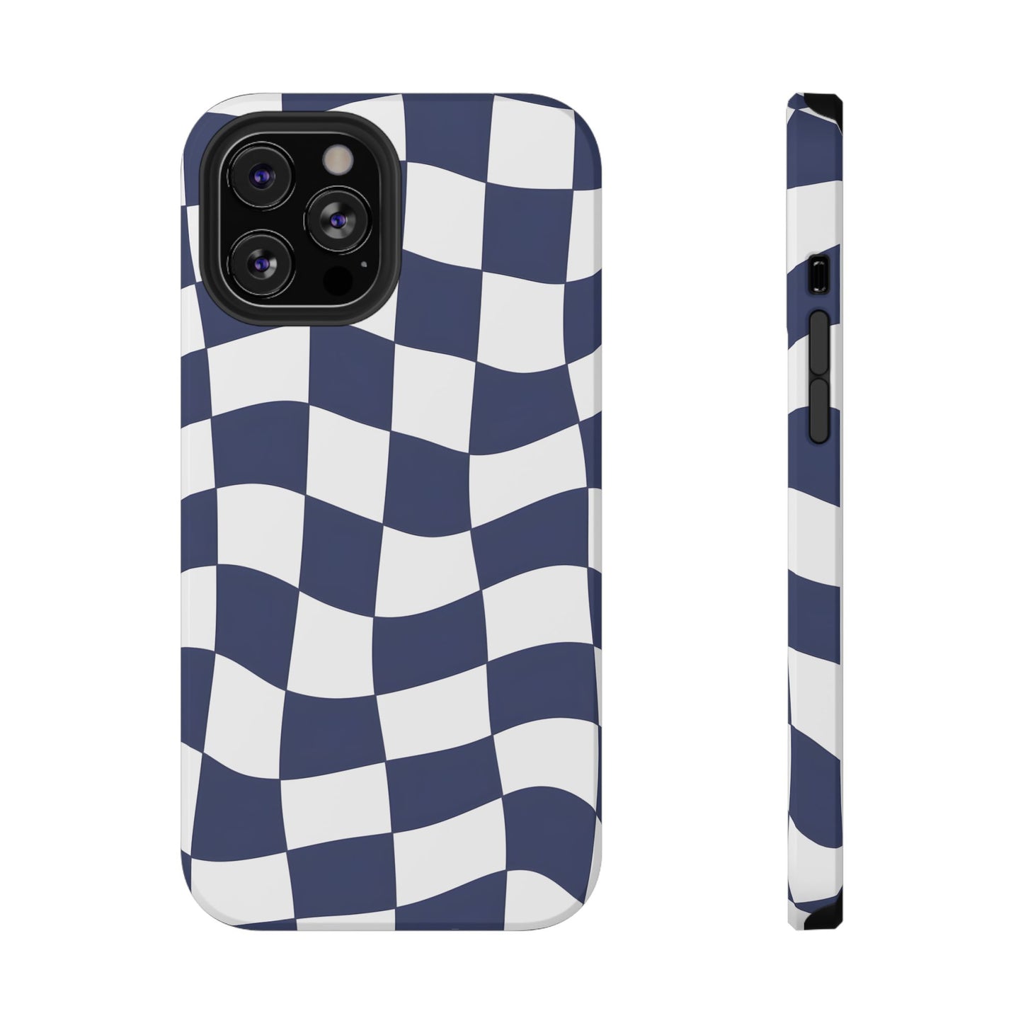 Wavy Checkerboard Phone Case – MagSafe Compatible for iPhone & Samsung Galaxy