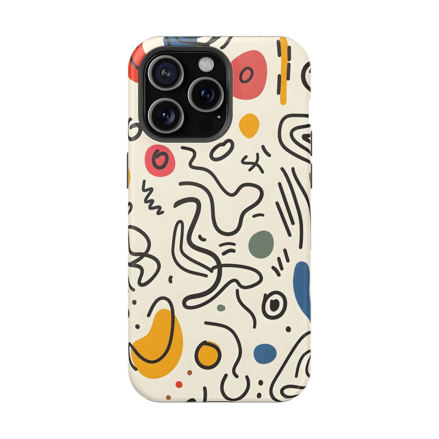 Abstract Doodle Art Phone Case – MagSafe Compatible for iPhone & Samsung Galaxy