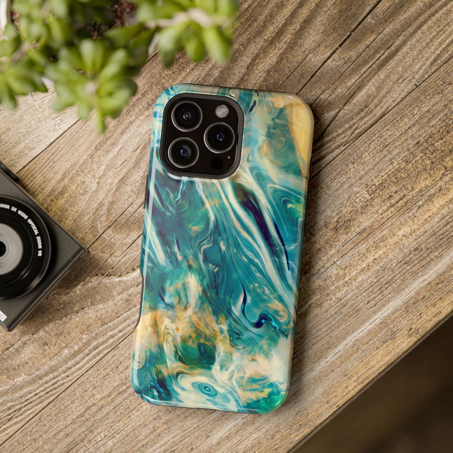 Oceanic Flow Abstract Phone Case – MagSafe Compatible for iPhone & Samsung Galaxy