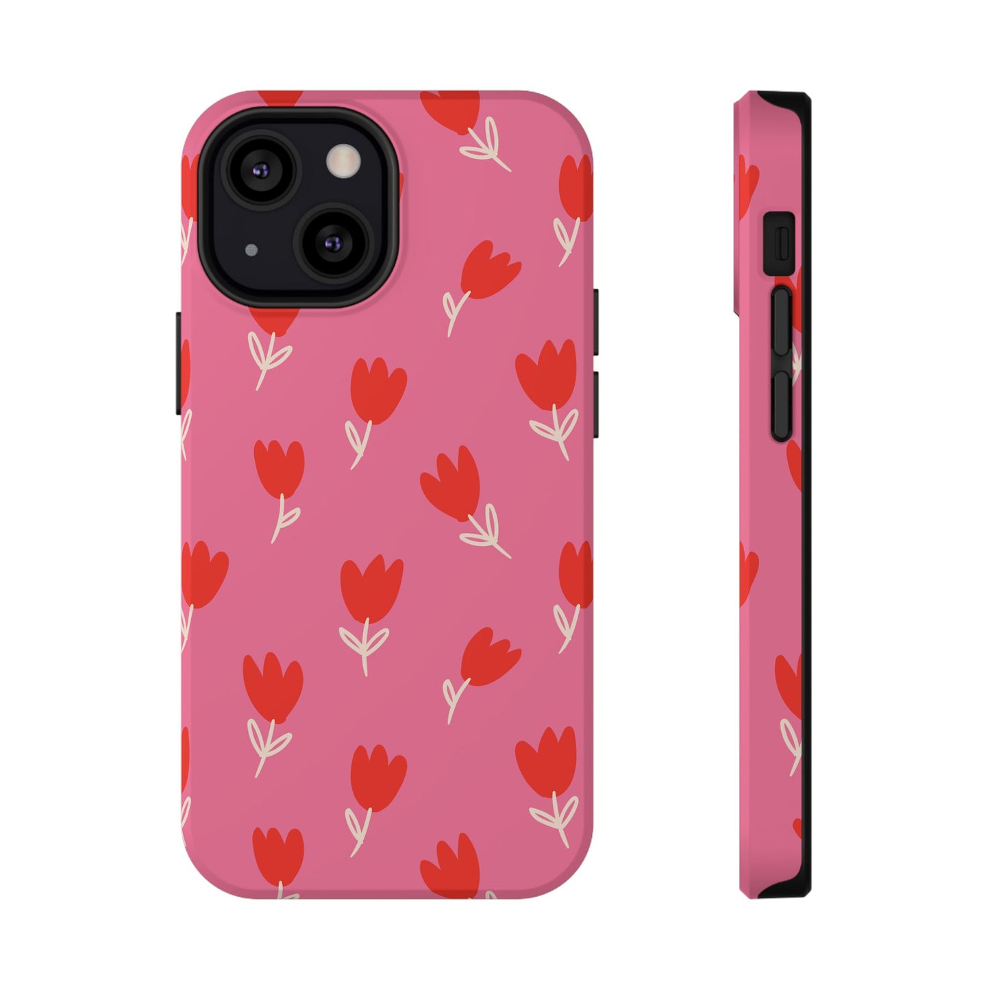 Red Tulip Bloom Phone Case – MagSafe Compatible for iPhone & Samsung Galaxy