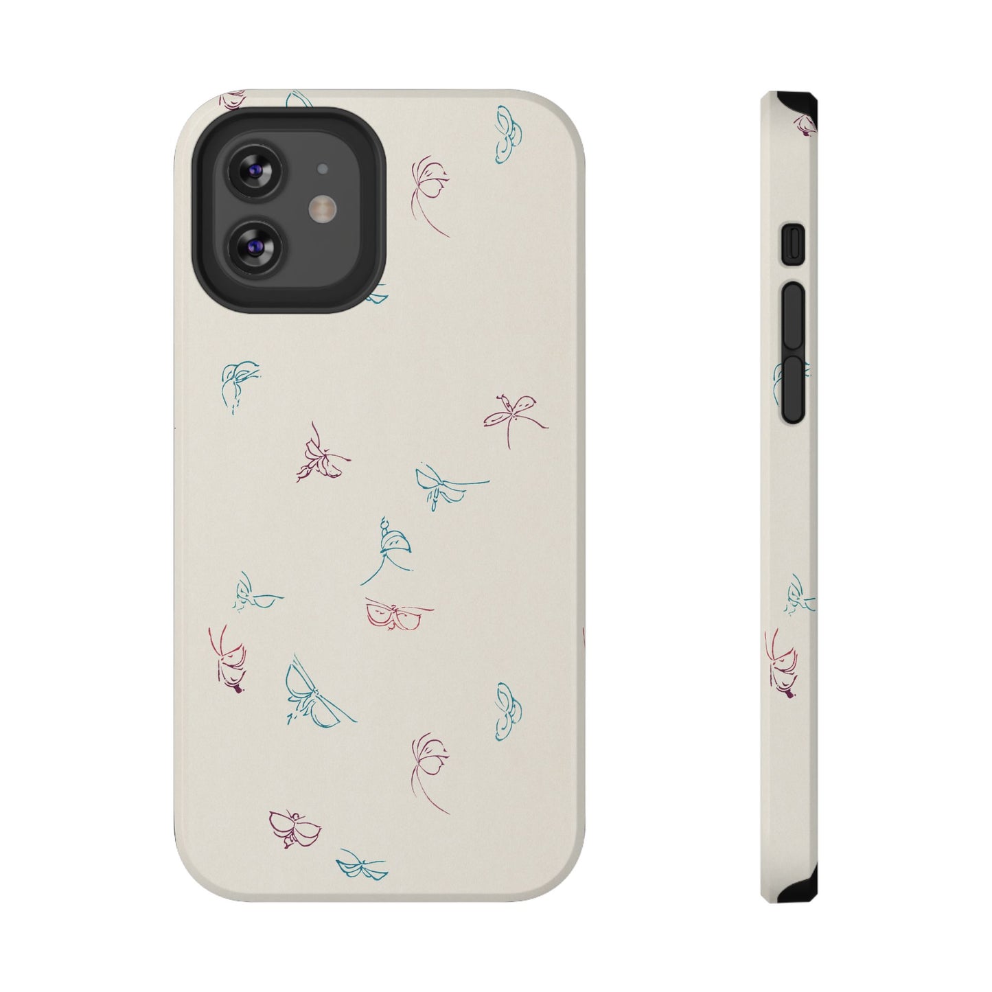 Minimalist Butterfly Sketch Phone Case – MagSafe Compatible for iPhone & Samsung Galaxy