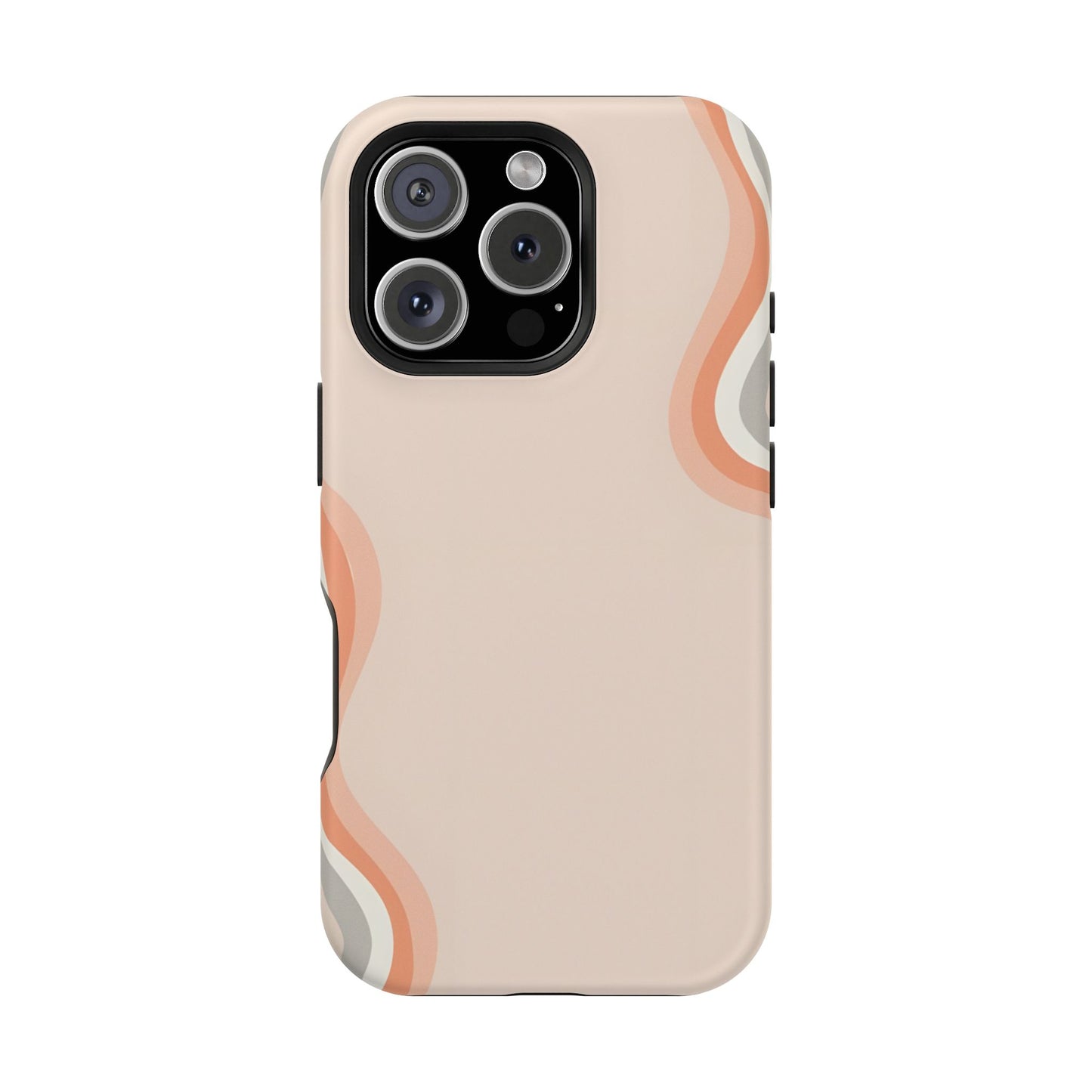 Minimalist Neutral Wavy Phone Case – MagSafe Compatible for iPhone & Samsung Galaxy