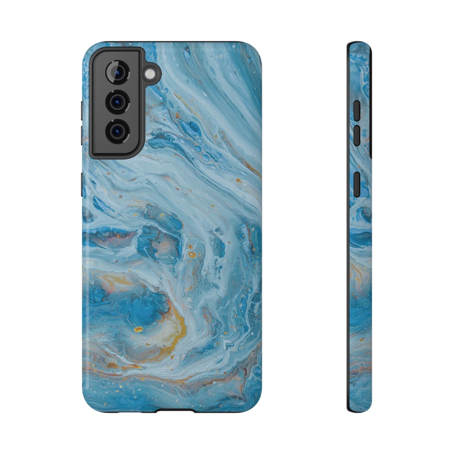 Ocean Swirl Blue Marble Phone Case – MagSafe Compatible for iPhone & Samsung Galaxy