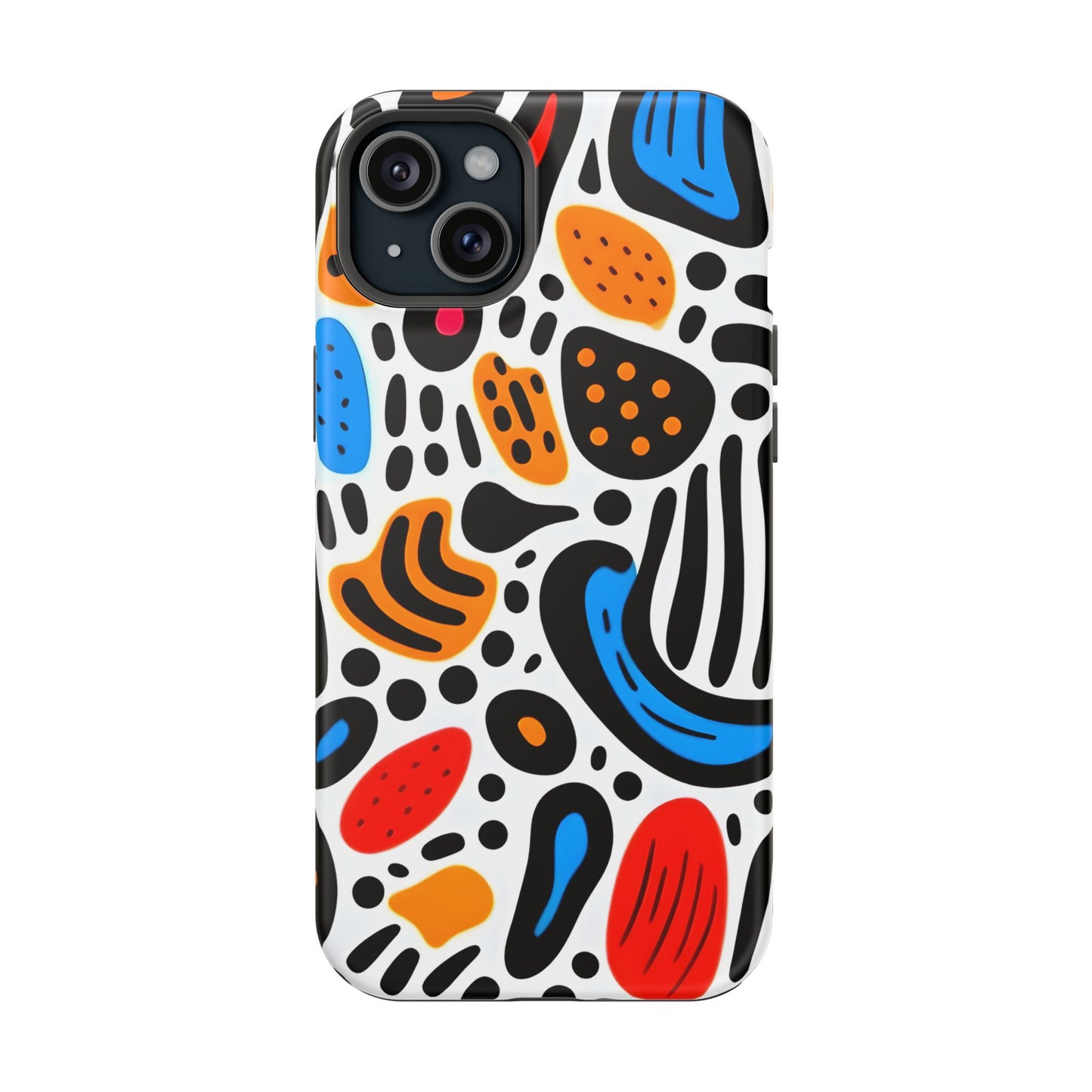 Colorful Abstract Doodle Phone Case – MagSafe Compatible for iPhone & Samsung Galaxy