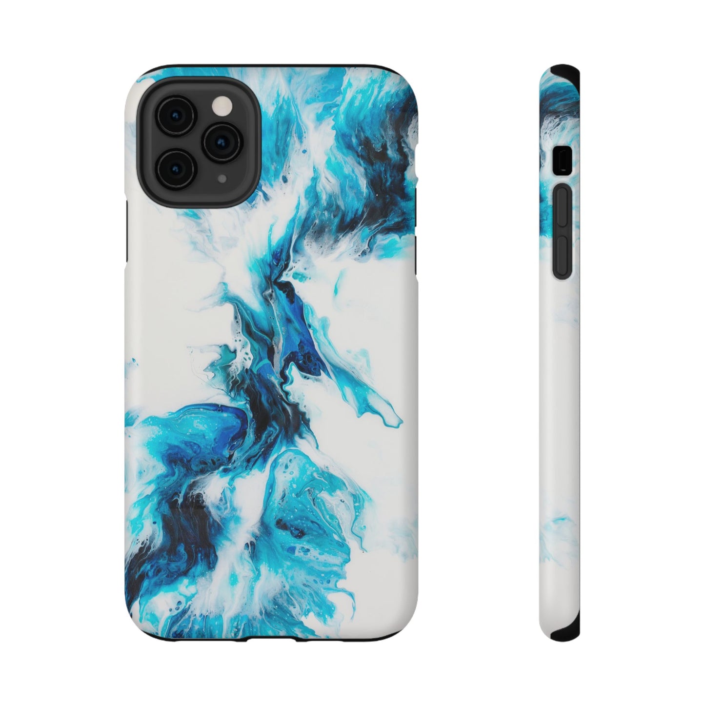 Electric Blue Splash Marble Phone Case – MagSafe Compatible for iPhone & Samsung Galaxy