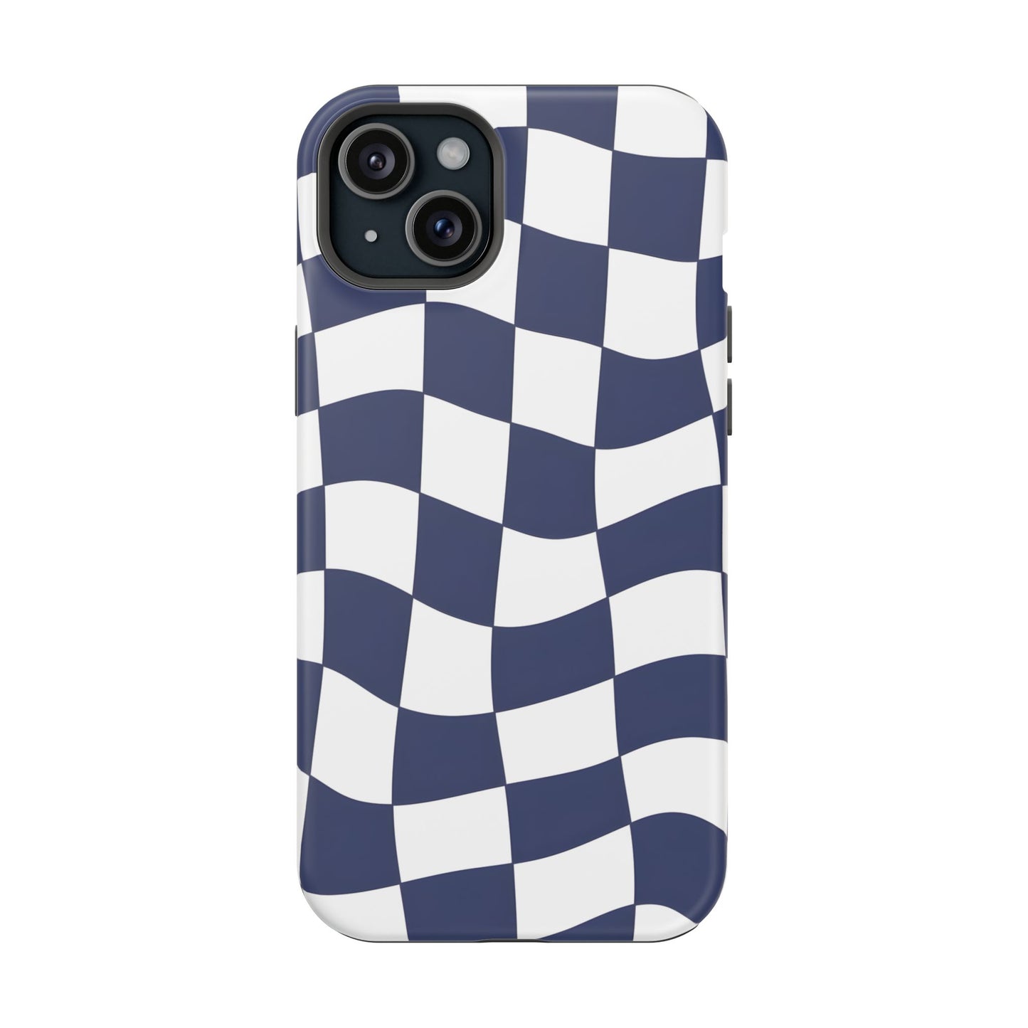 Wavy Checkerboard Phone Case – MagSafe Compatible for iPhone & Samsung Galaxy