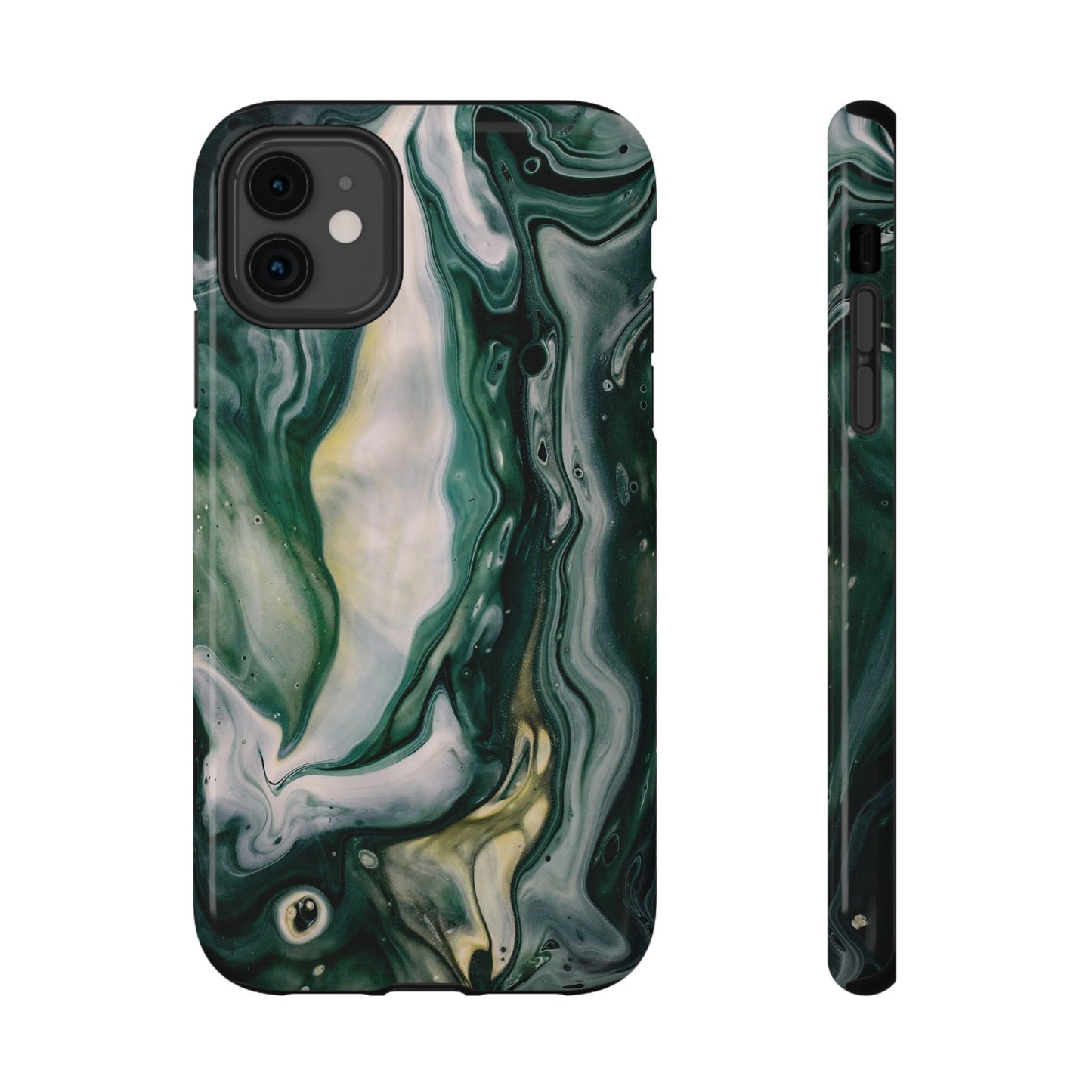 Mystic Forest Marble Swirl Phone Case – MagSafe Compatible for iPhone & Samsung Galaxy