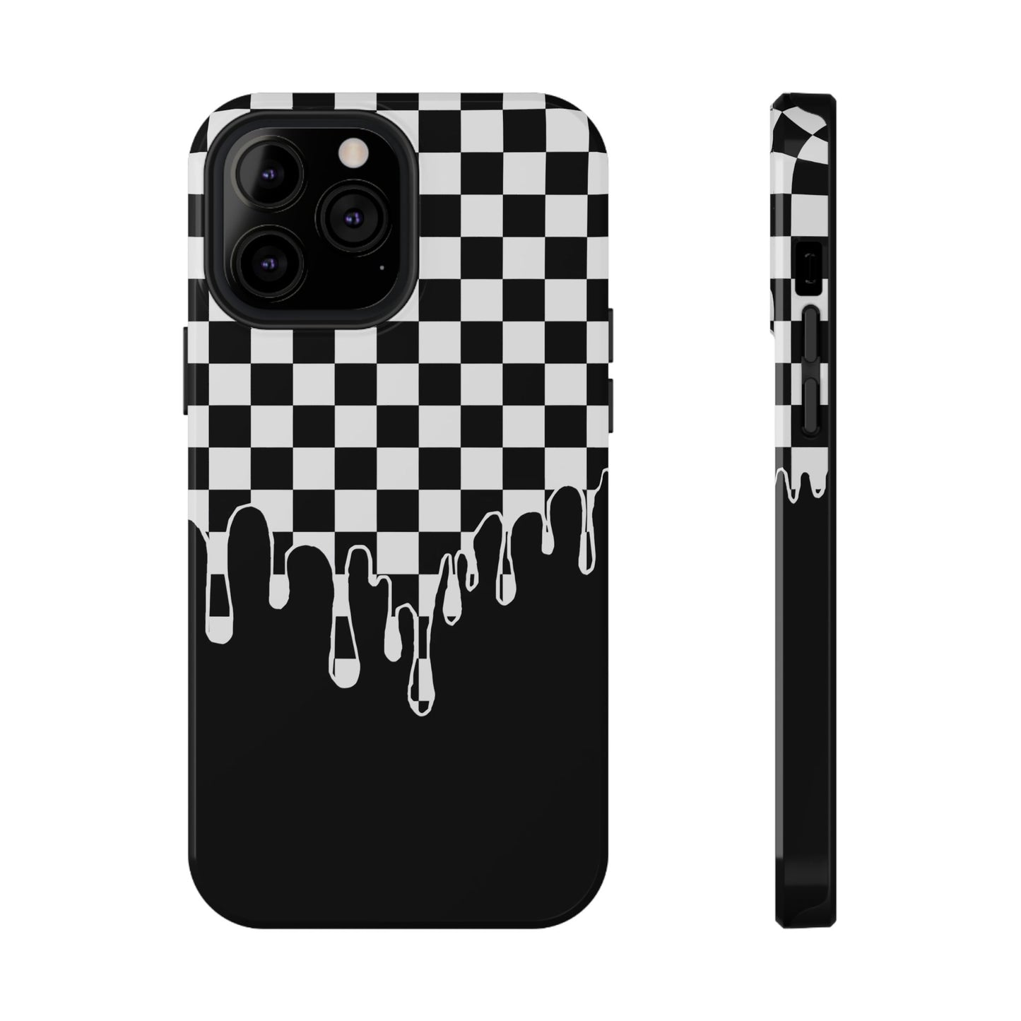 Dripping Checkerboard Phone Case – MagSafe Compatible for iPhone & Samsung Galaxy