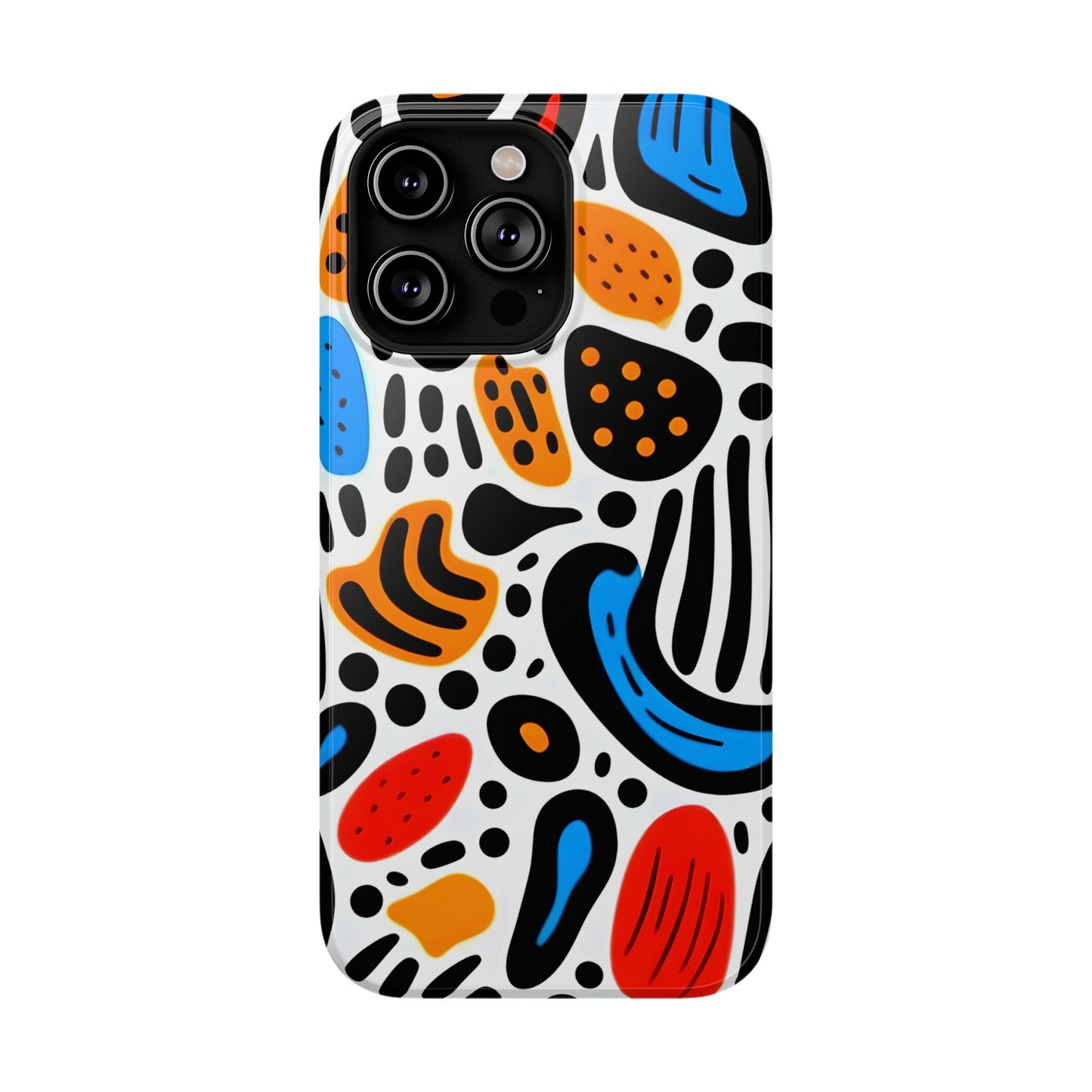 Colorful Abstract Doodle Phone Case – MagSafe Compatible for iPhone & Samsung Galaxy