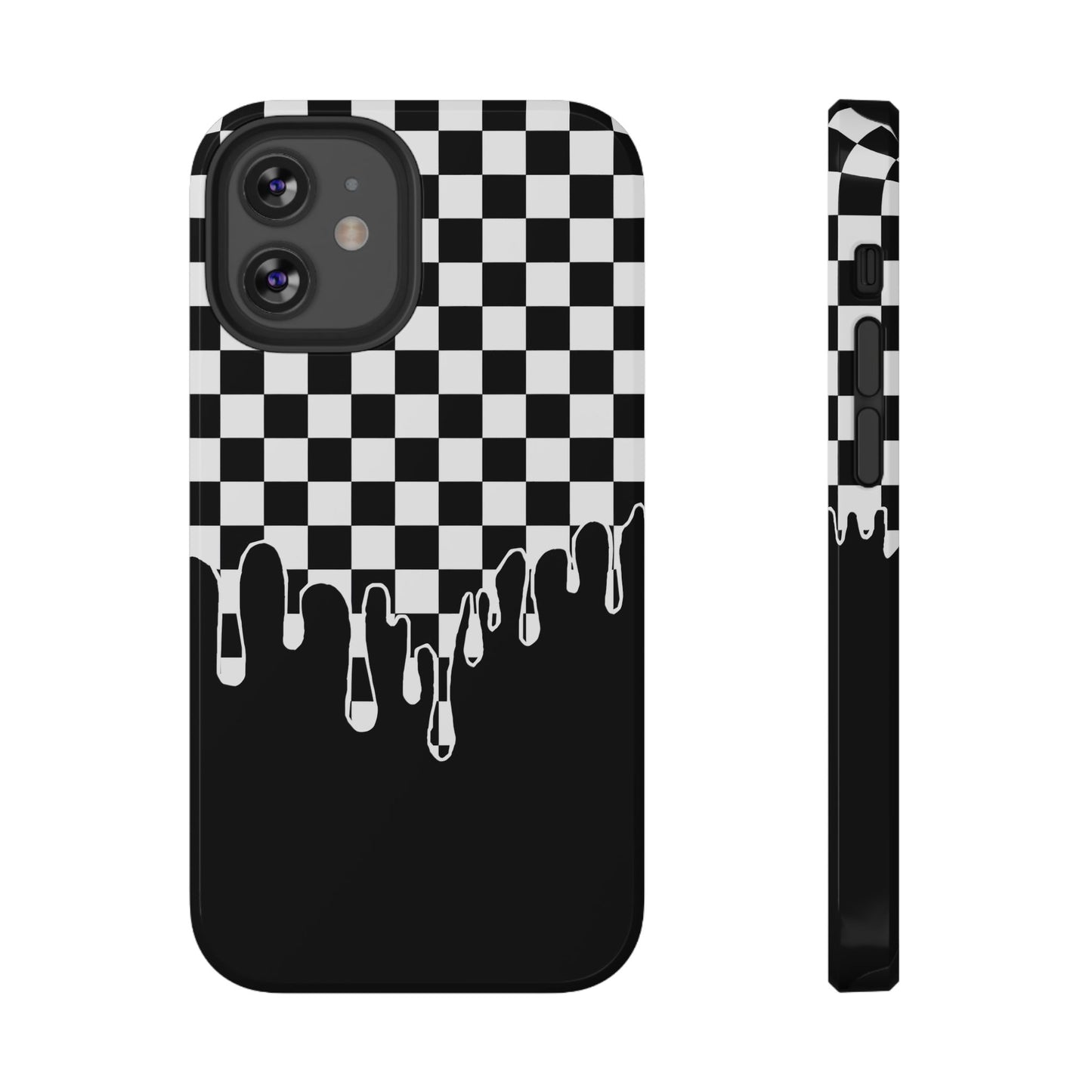 Dripping Checkerboard Phone Case – MagSafe Compatible for iPhone & Samsung Galaxy