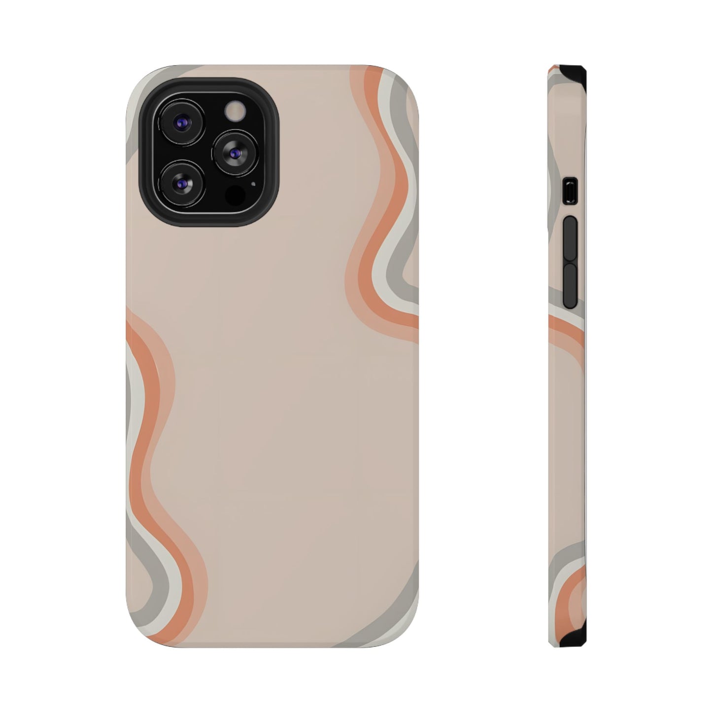 Minimalist Neutral Wavy Phone Case – MagSafe Compatible for iPhone & Samsung Galaxy