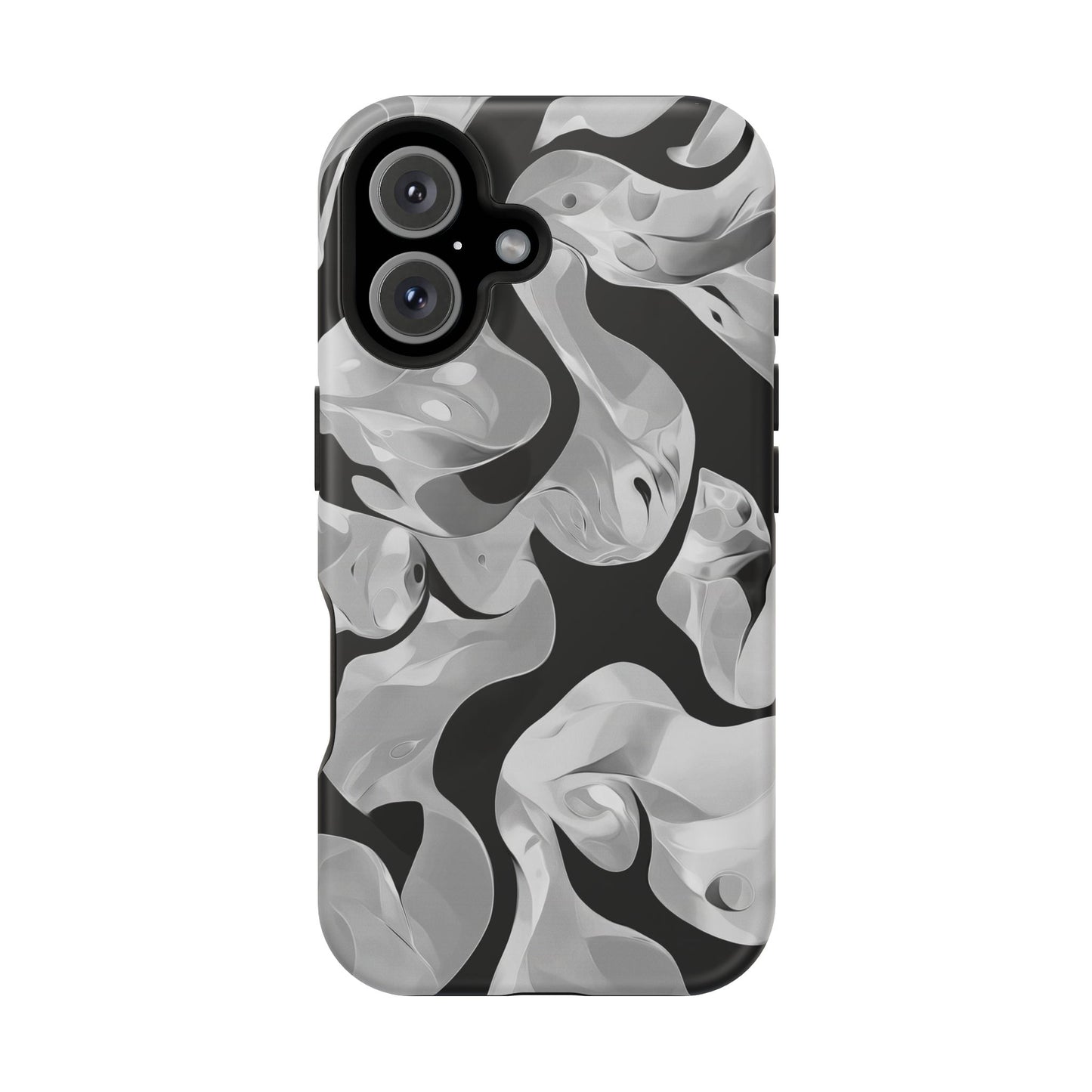 Abstract Monochrome Swirl Phone Case – MagSafe Compatible for iPhone & Samsung Galaxy