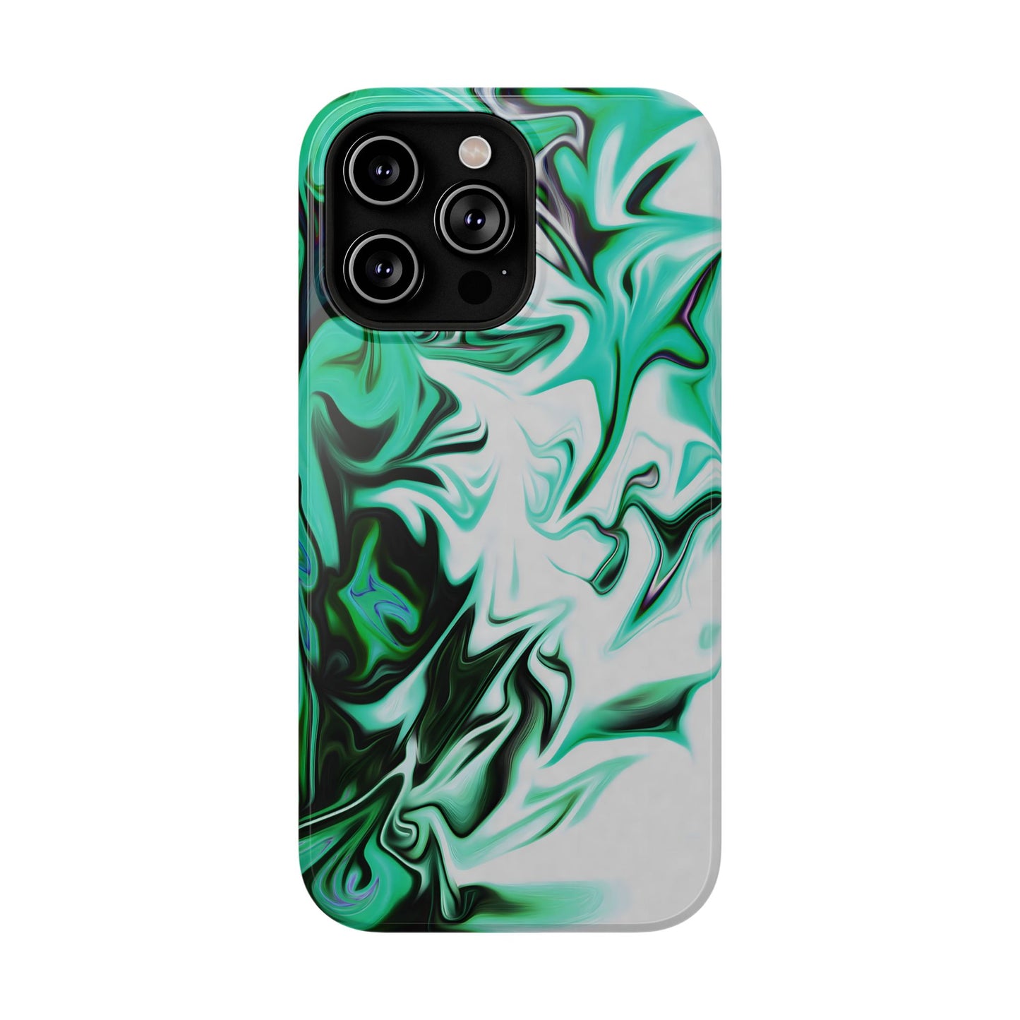 Emerald Green Marble Swirl Phone Case – MagSafe Compatible for iPhone & Samsung Galaxy