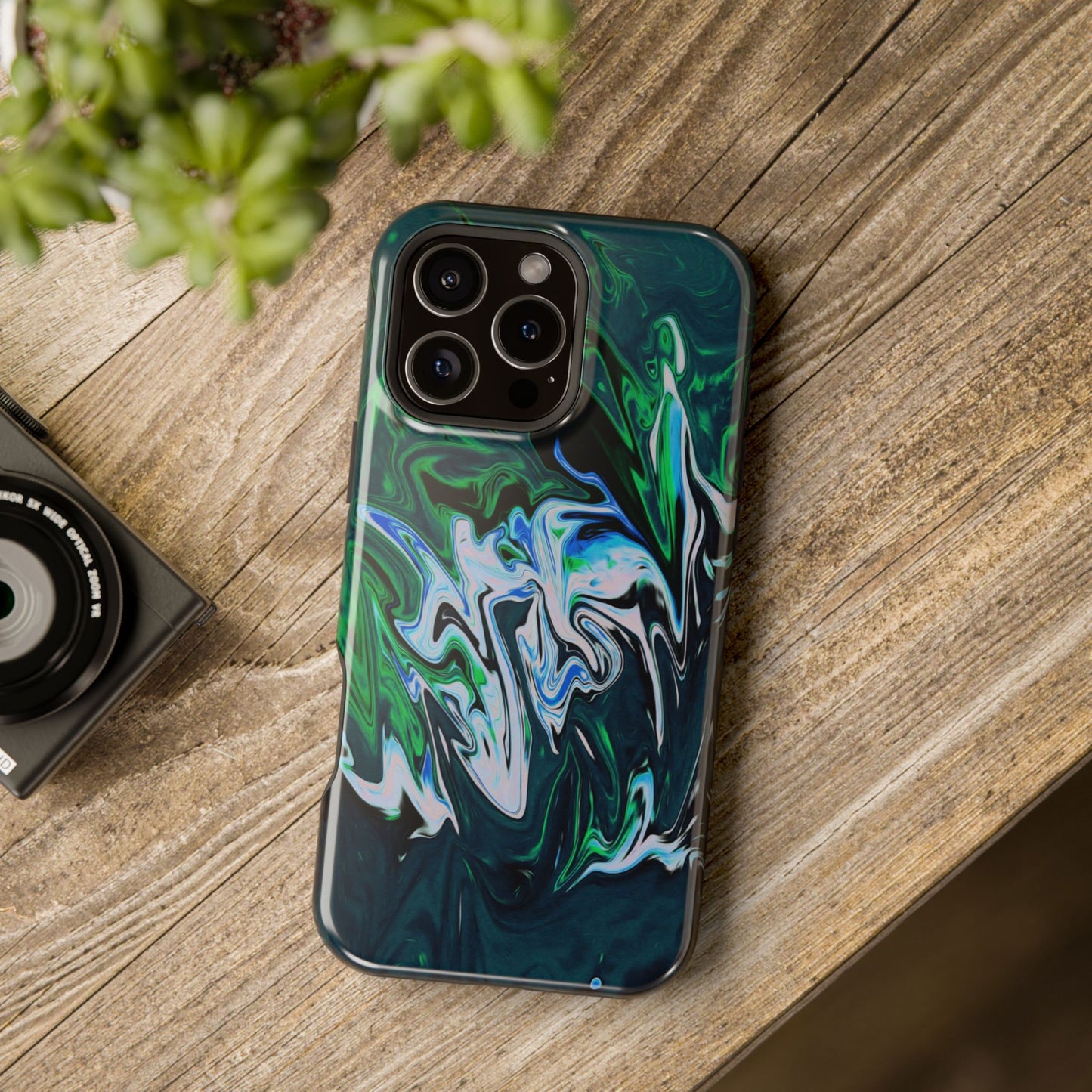 Prismatic Holographic Swirl Phone Case – MagSafe Compatible for iPhone & Samsung Galaxy